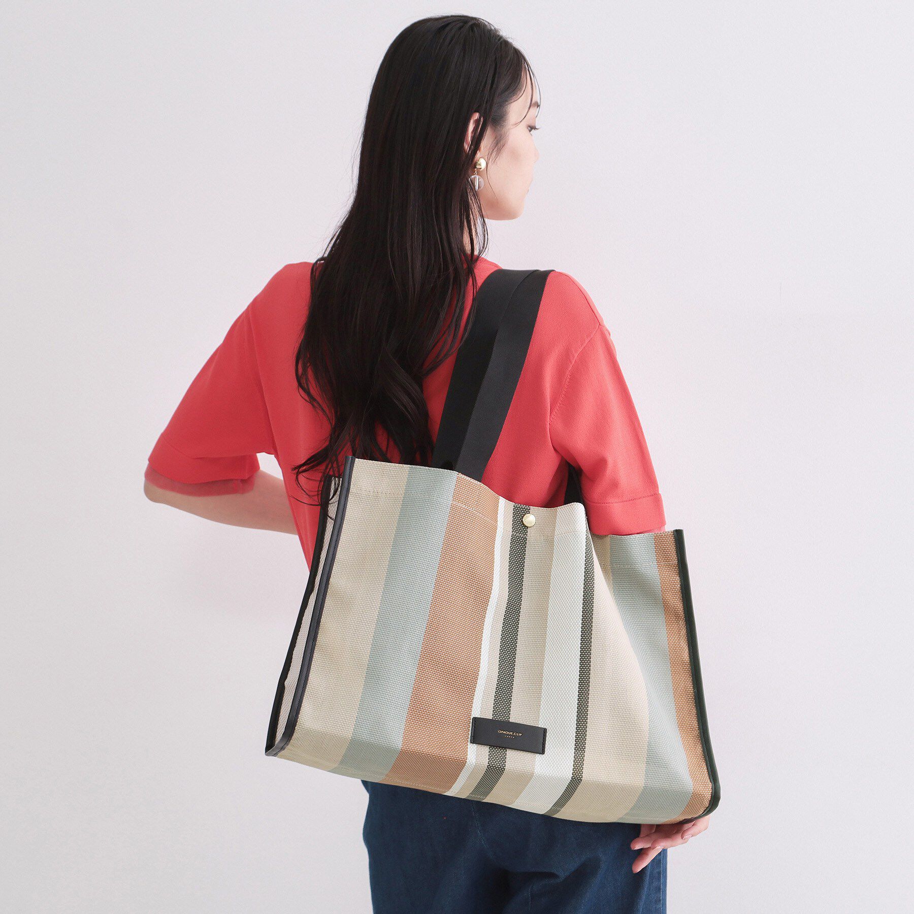 OPAQUE.CLIP「マルチストライプBIGトート」|トートバッグ|