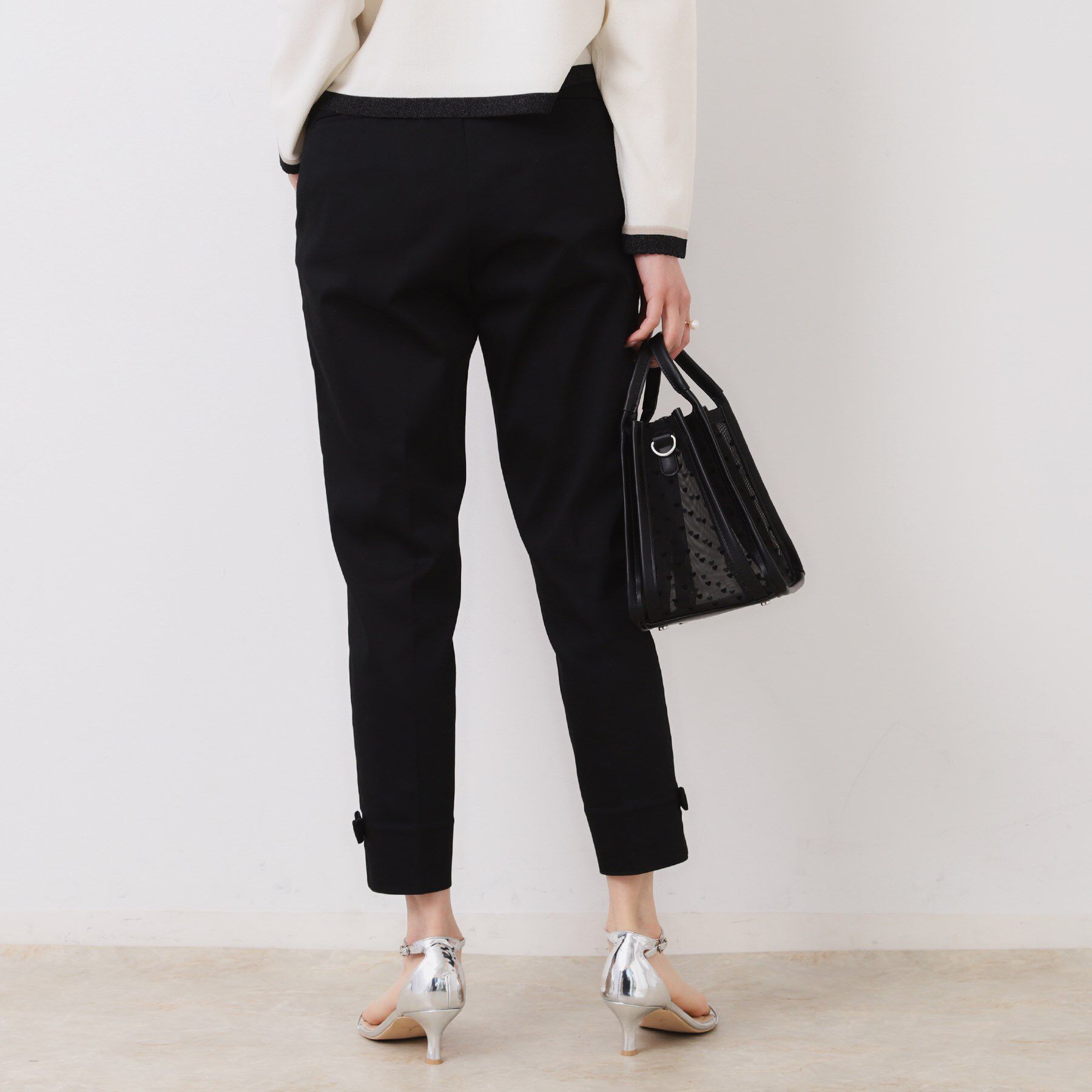 Couture broach「【スッキリ見え・美脚・通勤】リボンポイントサテストパンツ」|その他|