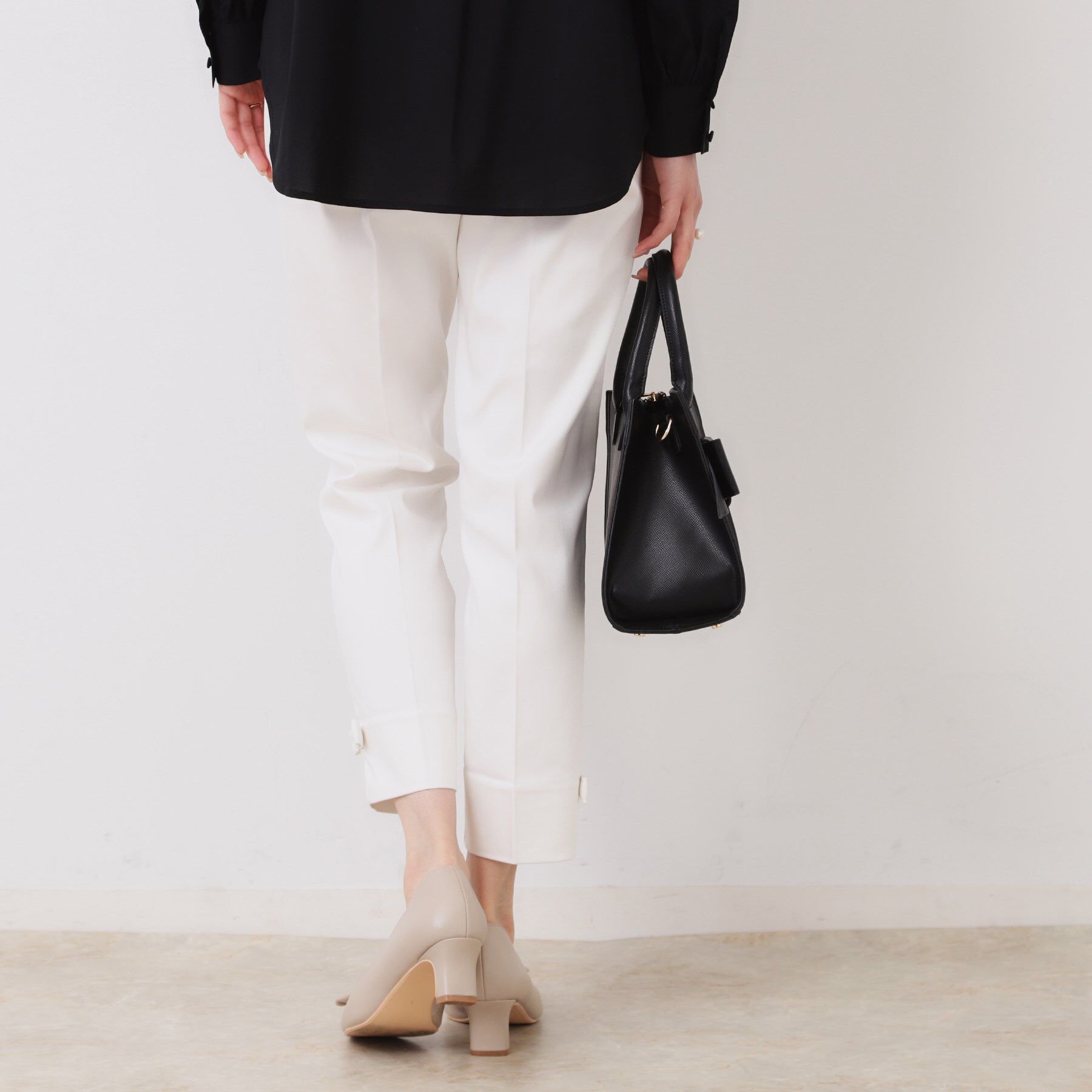 Couture broach「【スッキリ見え・美脚・通勤】リボンポイントサテストパンツ」|その他|