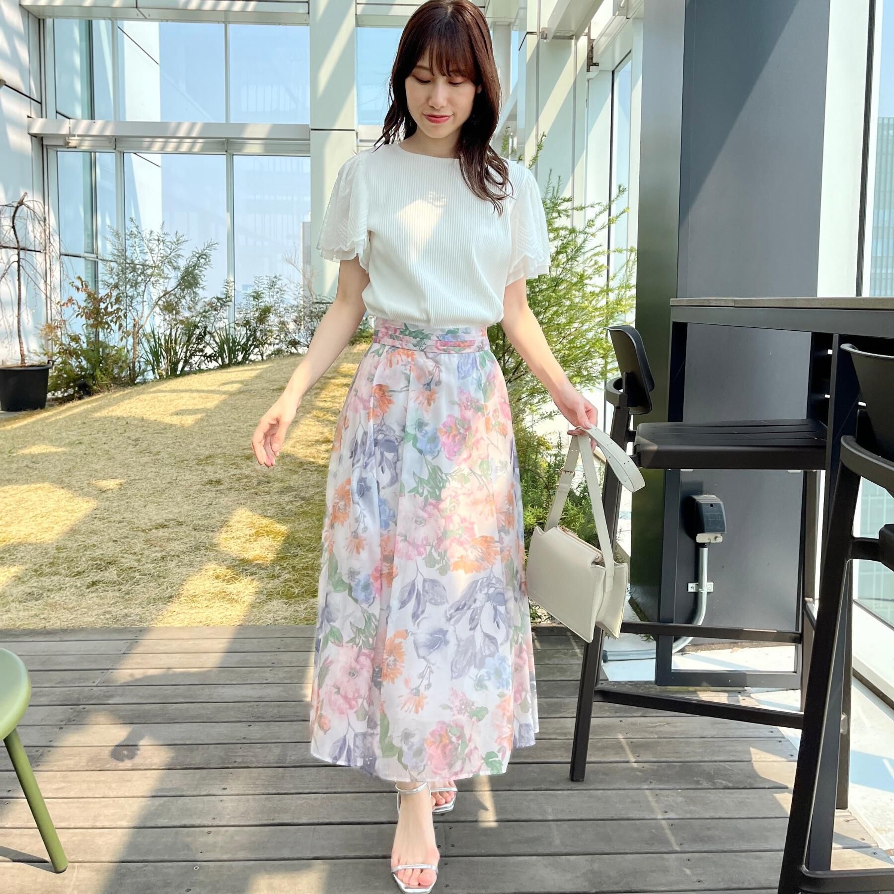 Couture broach「【二の腕カバー・通勤】レース袖テレコトップス」|Tシャツ・カットソー|