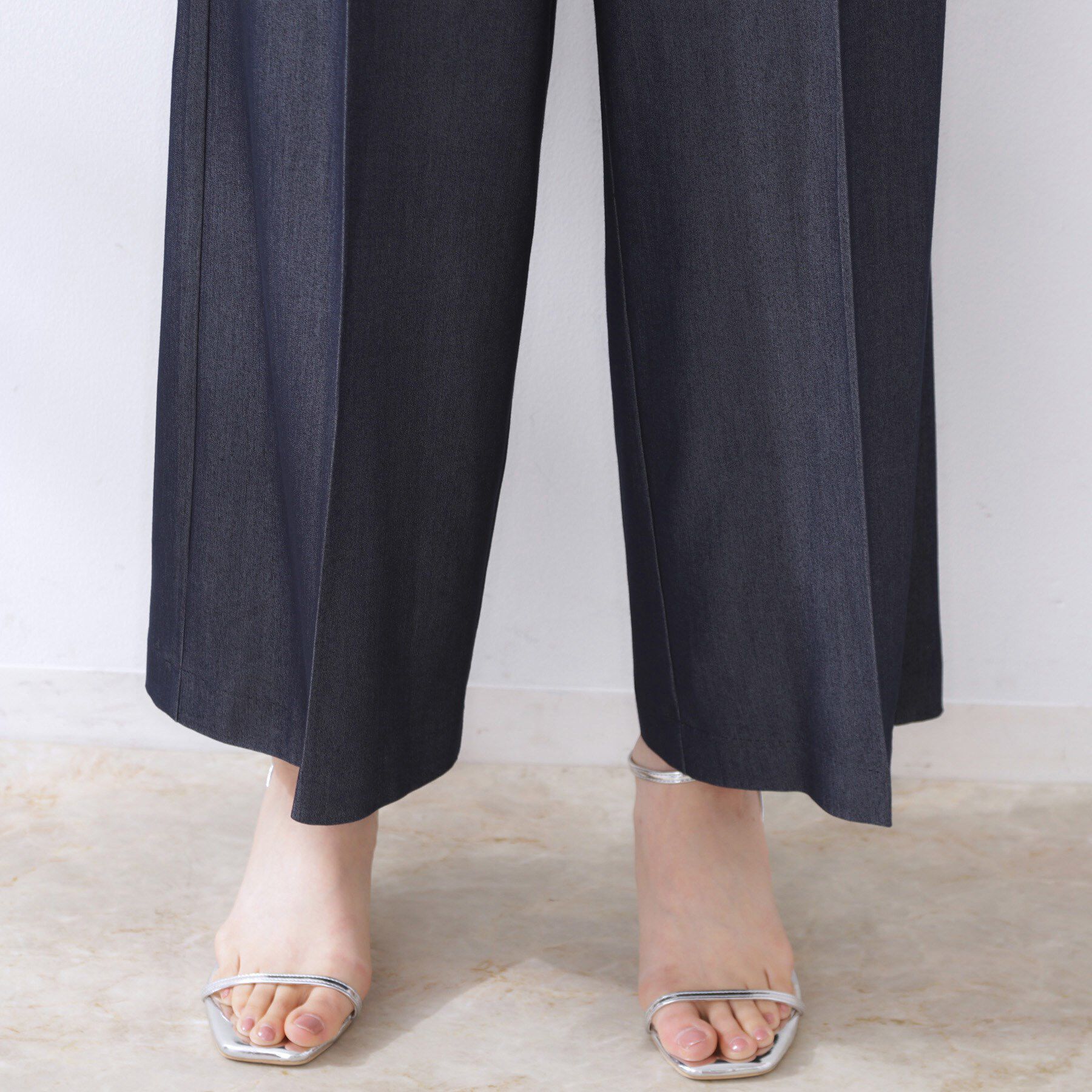 Couture broach「【リボン付き・通勤】シャンブレーワイドパンツ」|その他|