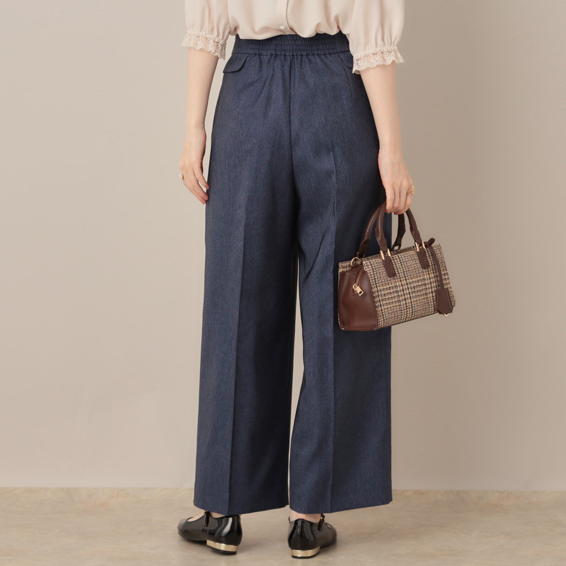 Couture broach「【マシンウォッシャブル・スッキリ見え】デニムライク釦デザインパンツ」|その他|