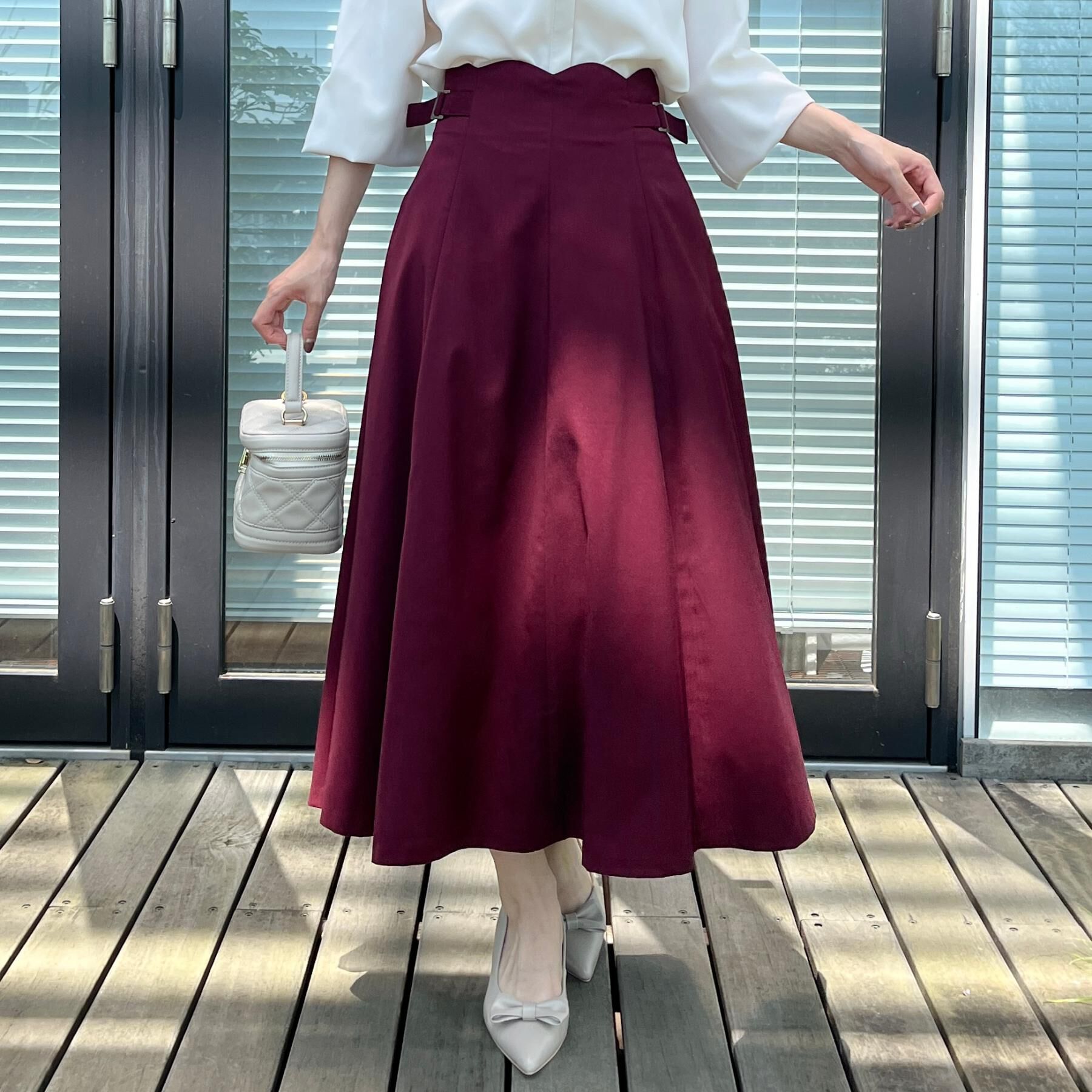 Couture broach「【大人可愛い・通勤】スカラウエスト サイドベルト パネルスカート」|スカート|