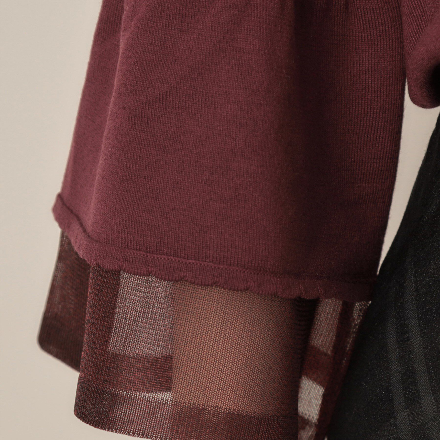 Couture broach「【フェミニン・着映え・通勤】シアーフレアー袖ニットトップス」|ニット・セーター|