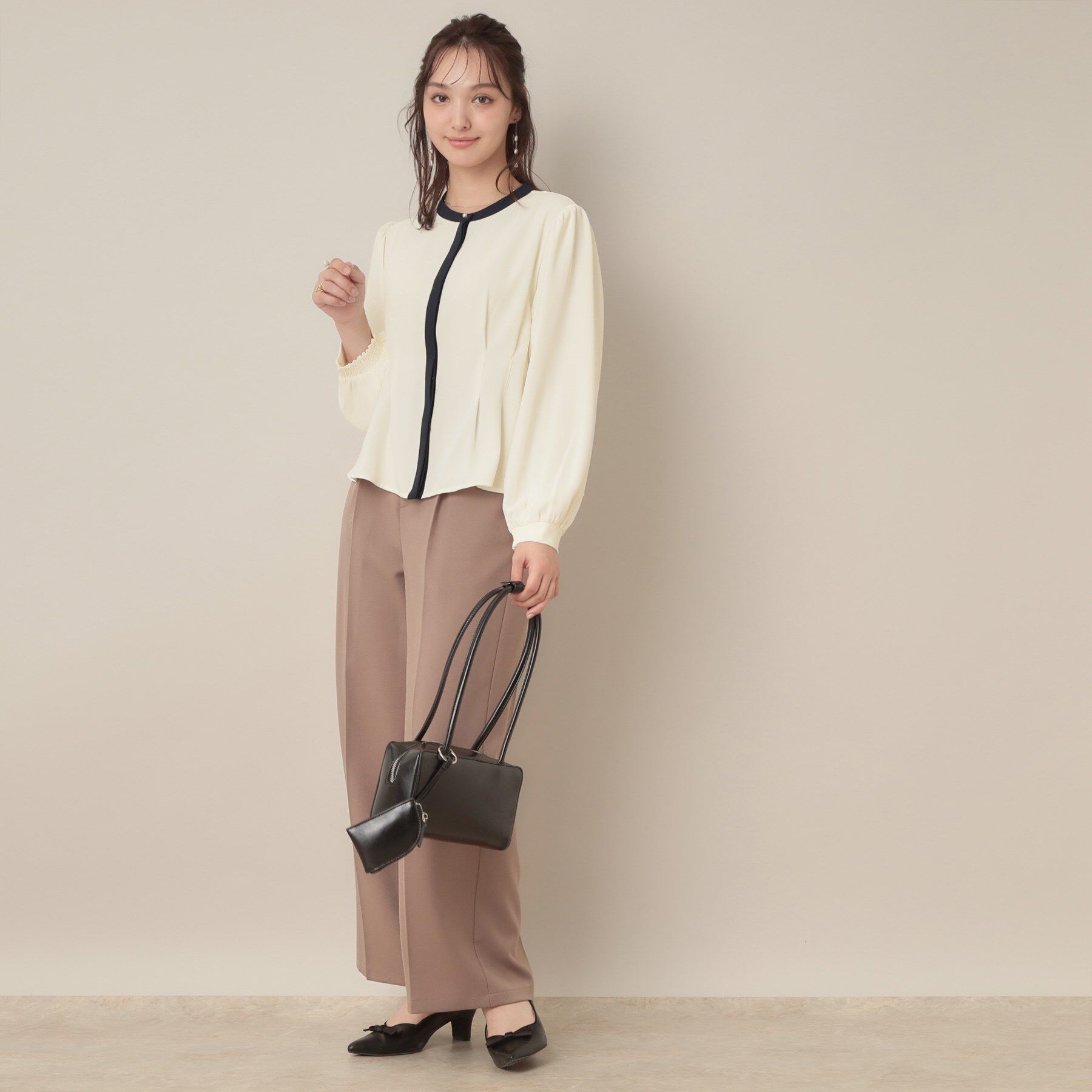 Couture broach「【きれいめ・通勤】配色羽織れるブラウス」|シャツ・ブラウス|