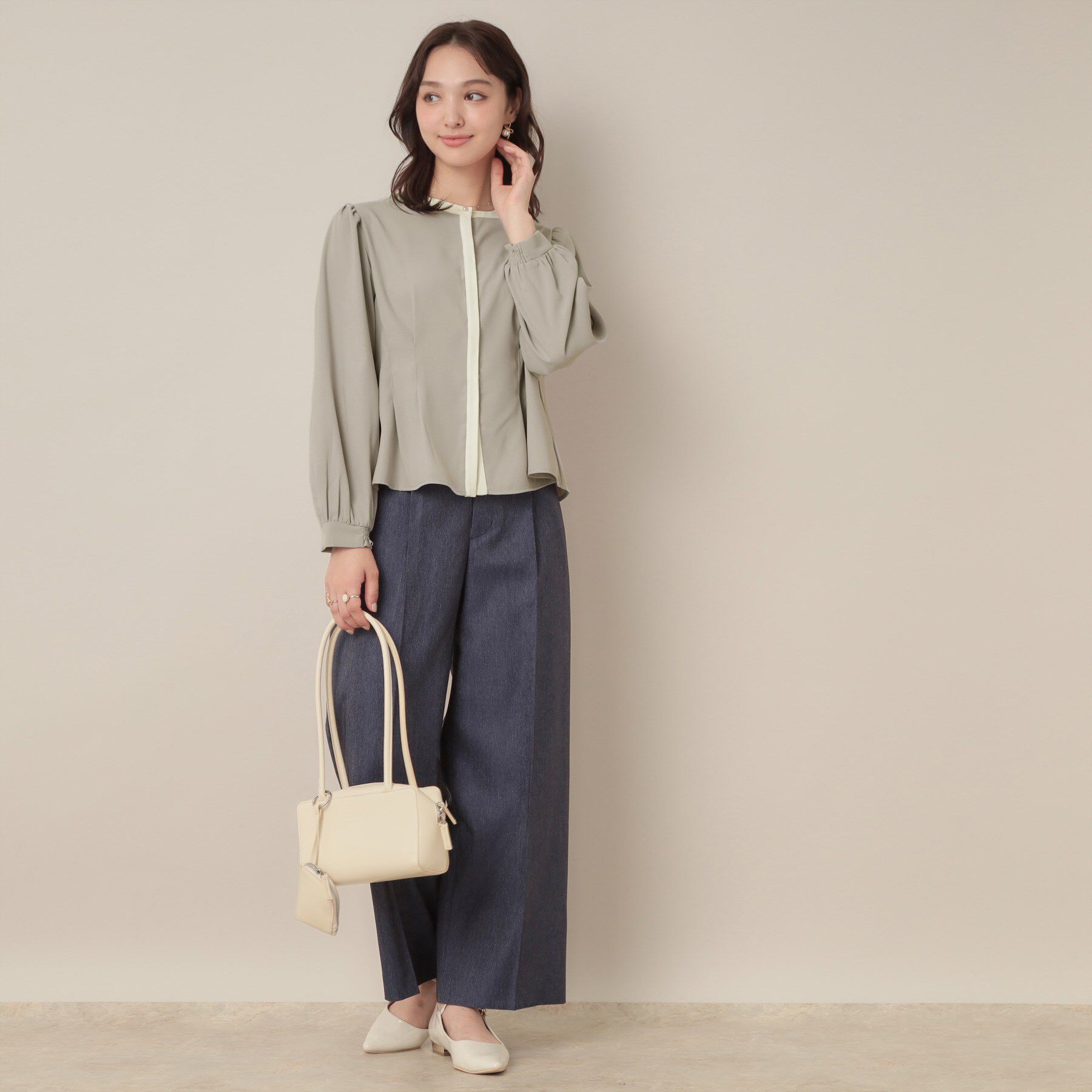 Couture broach「【きれいめ・通勤】配色羽織れるブラウス」|シャツ・ブラウス|