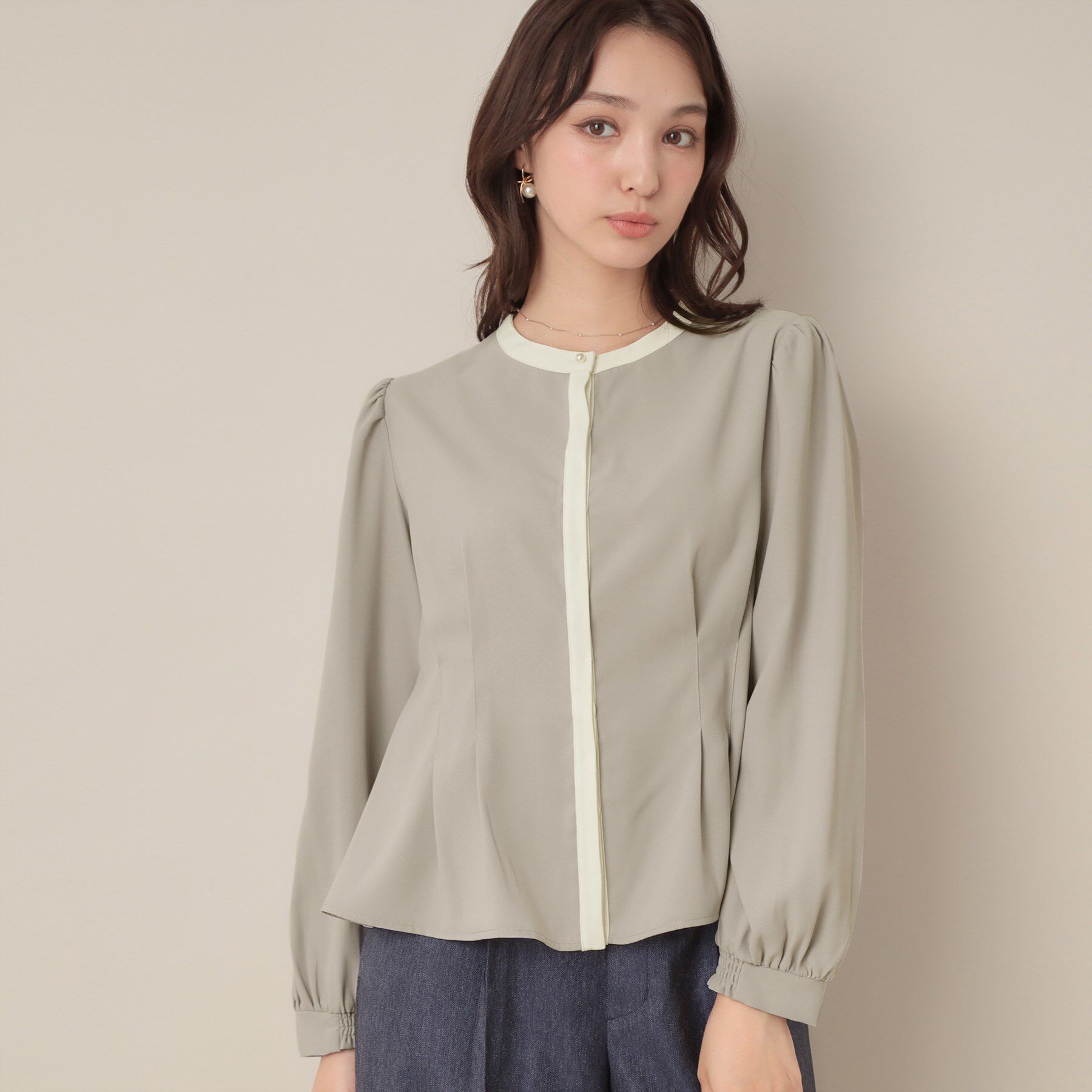 Couture broach「【きれいめ・通勤】配色羽織れるブラウス」|シャツ・ブラウス|