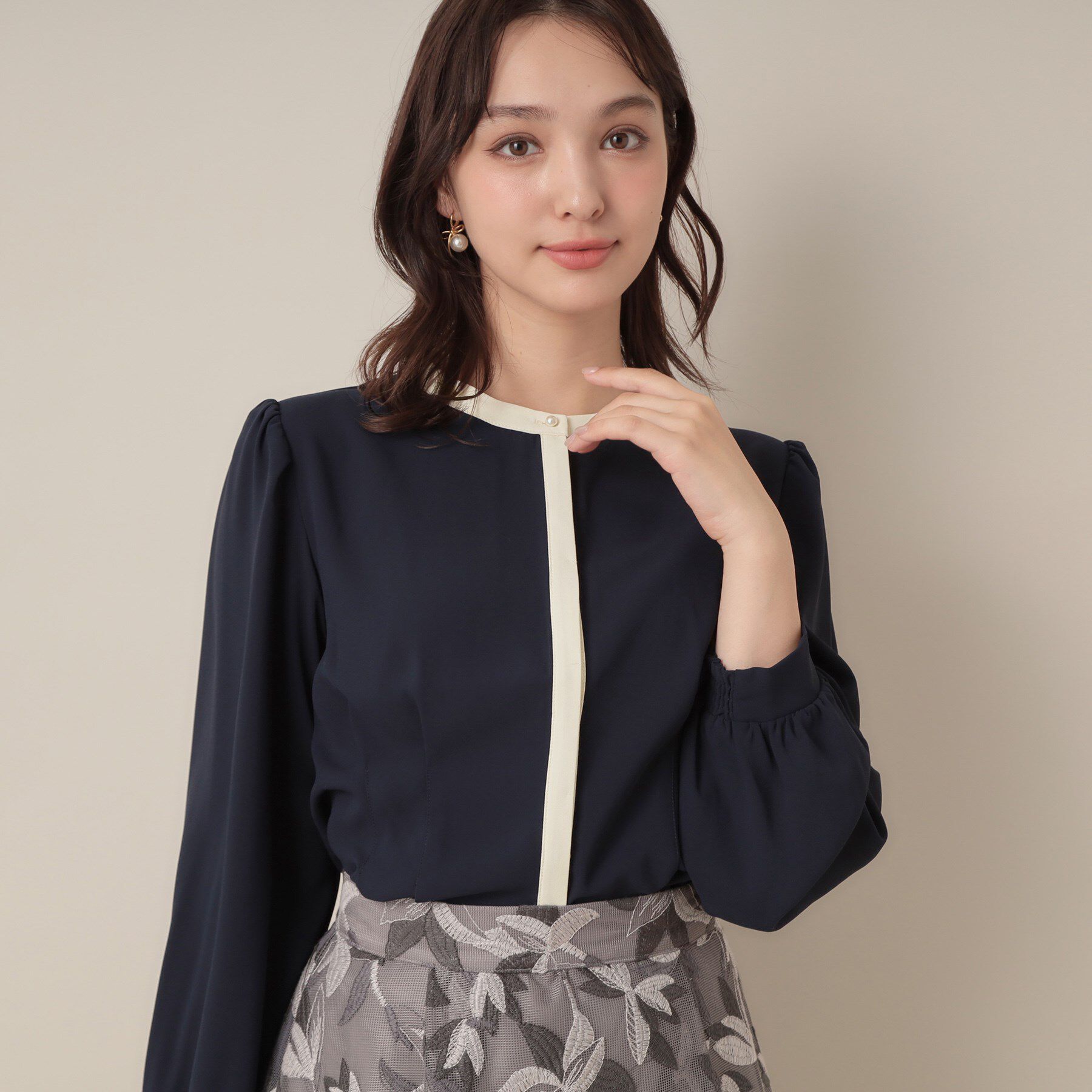 Couture broach「【きれいめ・通勤】配色羽織れるブラウス」|シャツ・ブラウス|