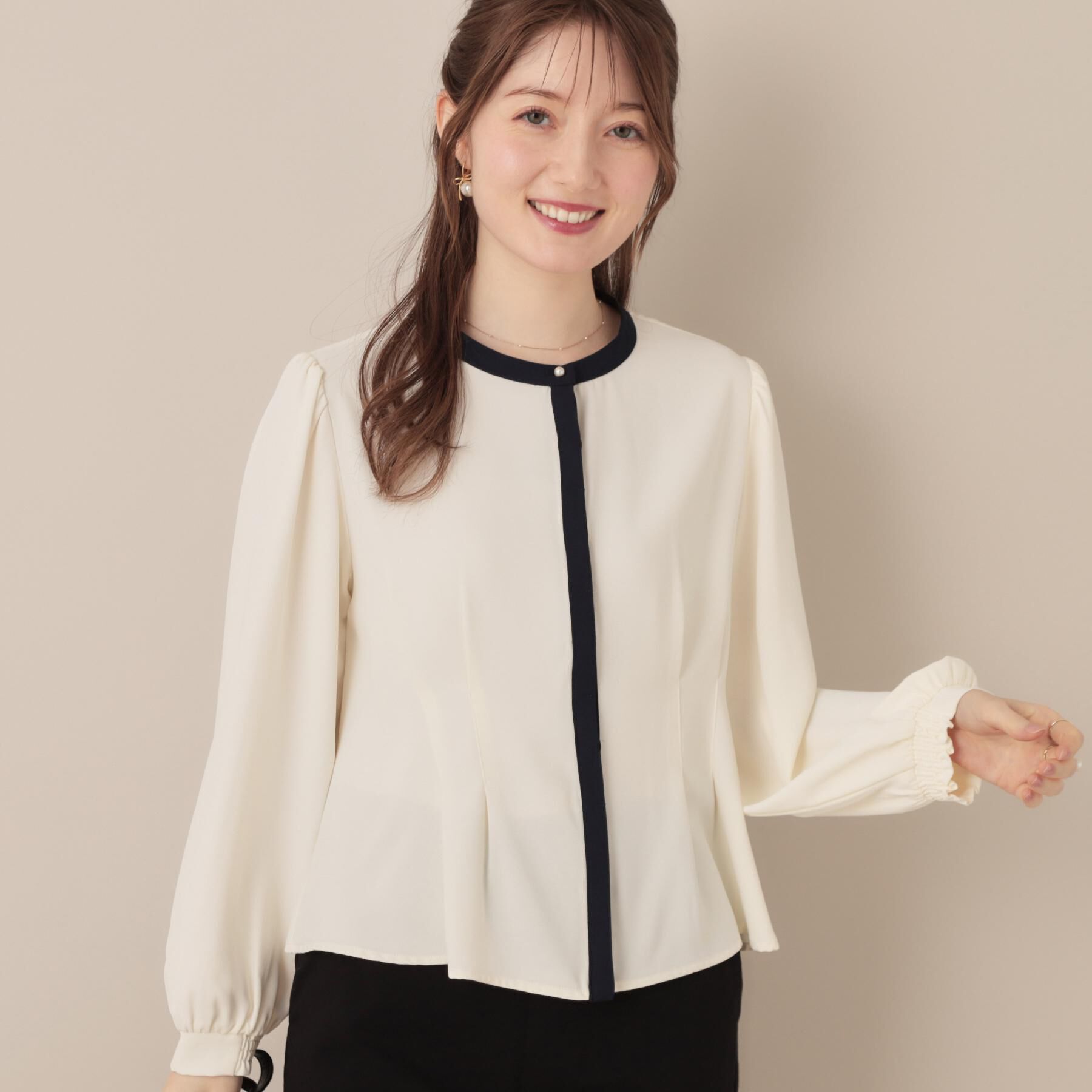 Couture broach「【きれいめ・通勤】配色羽織れるブラウス」|シャツ・ブラウス|
