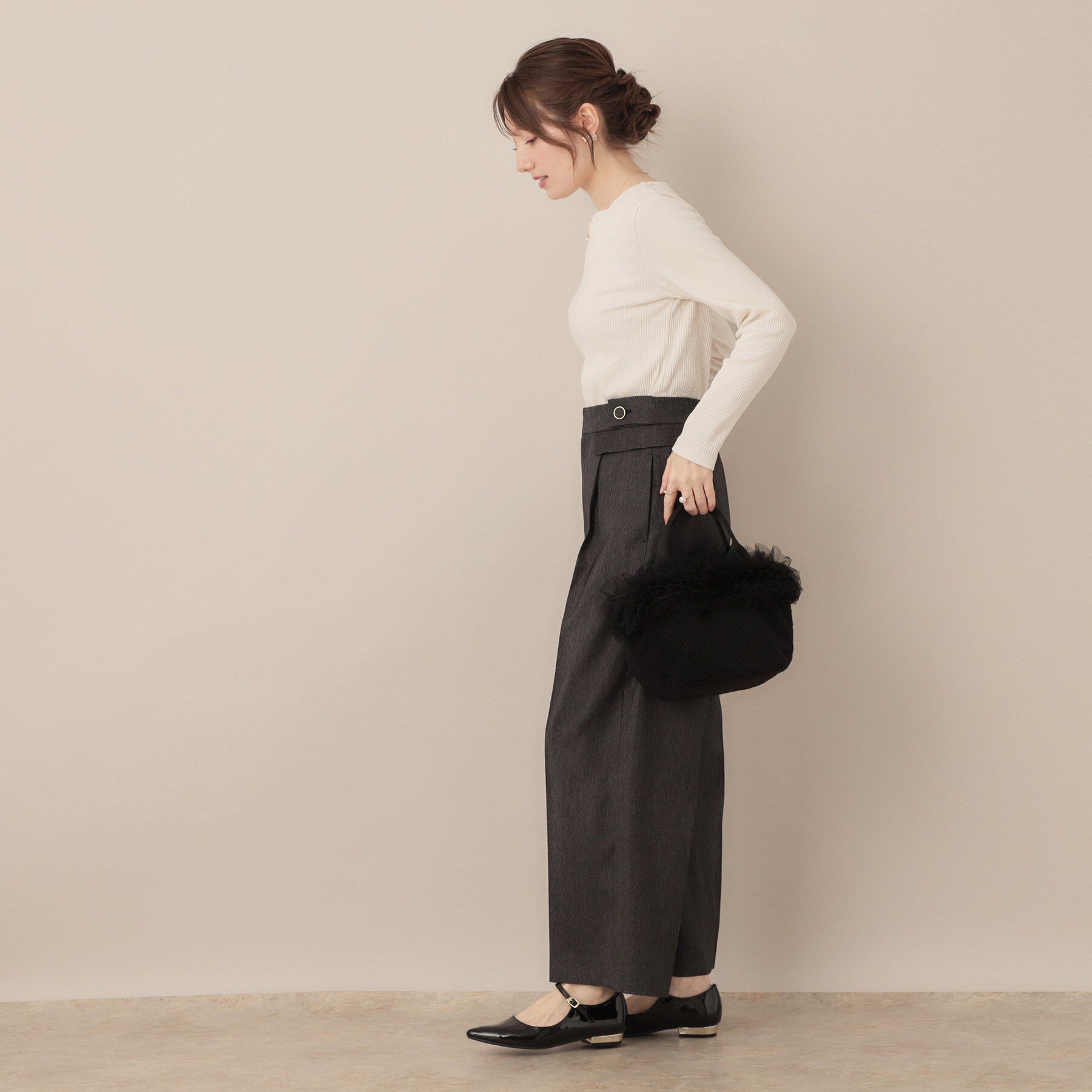 Couture broach「【マシンウォッシャブル・通勤・大人可愛い】ハートネックテレコプルオーバー」|Tシャツ・カットソー|