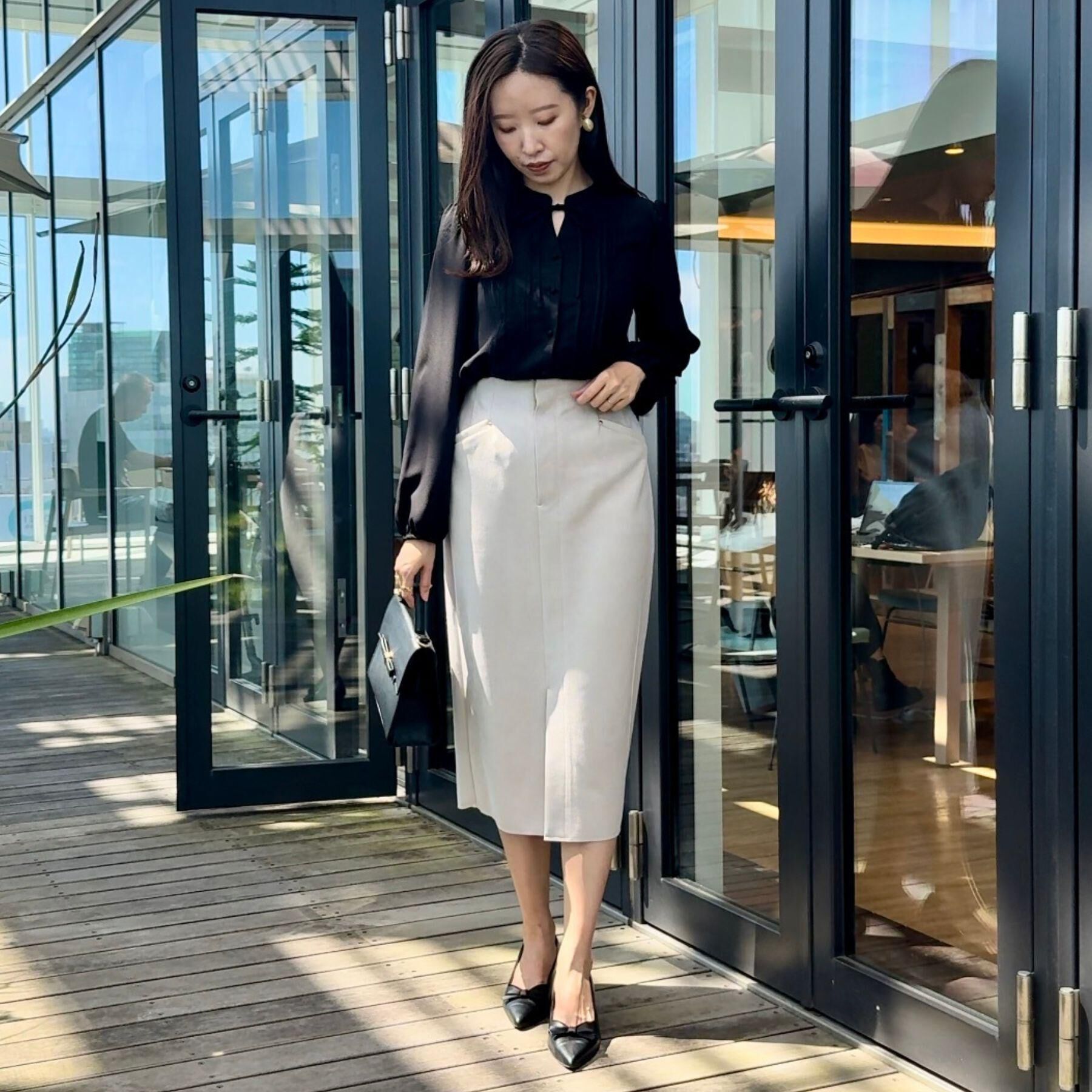 Couture broach「【洗える・ストレッチ・通勤】スエード調ダンボールIラインスカート」|スカート|