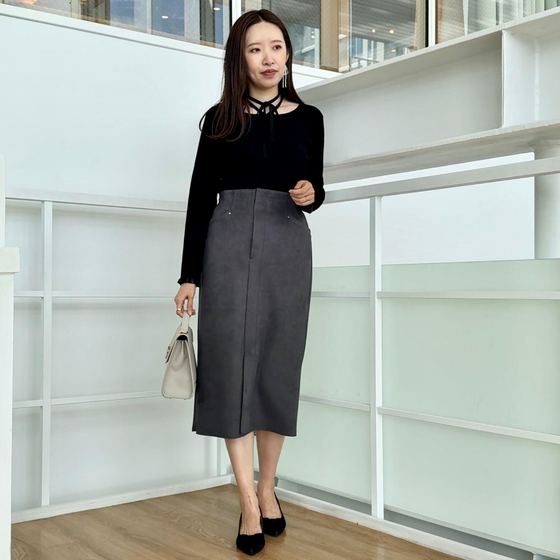 Couture broach「【大人可愛い・リボン取り外し可】前後2WAYラメリブ シアープチフリルニット」|ニット・セーター|