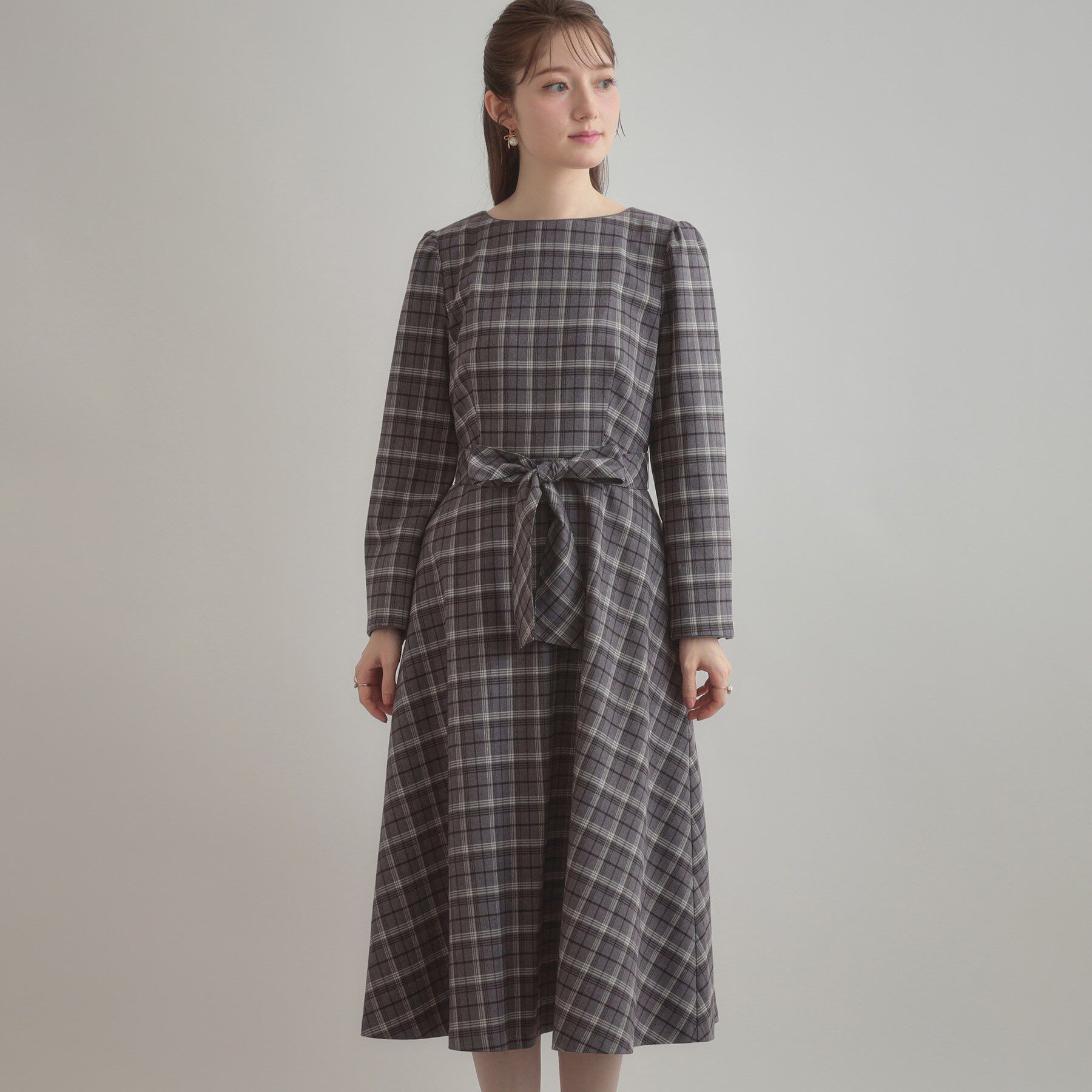 Couture broach「【大人可愛い・微起毛】先染めチェック柄フィット＆フレアワンピース」|ワンピース|