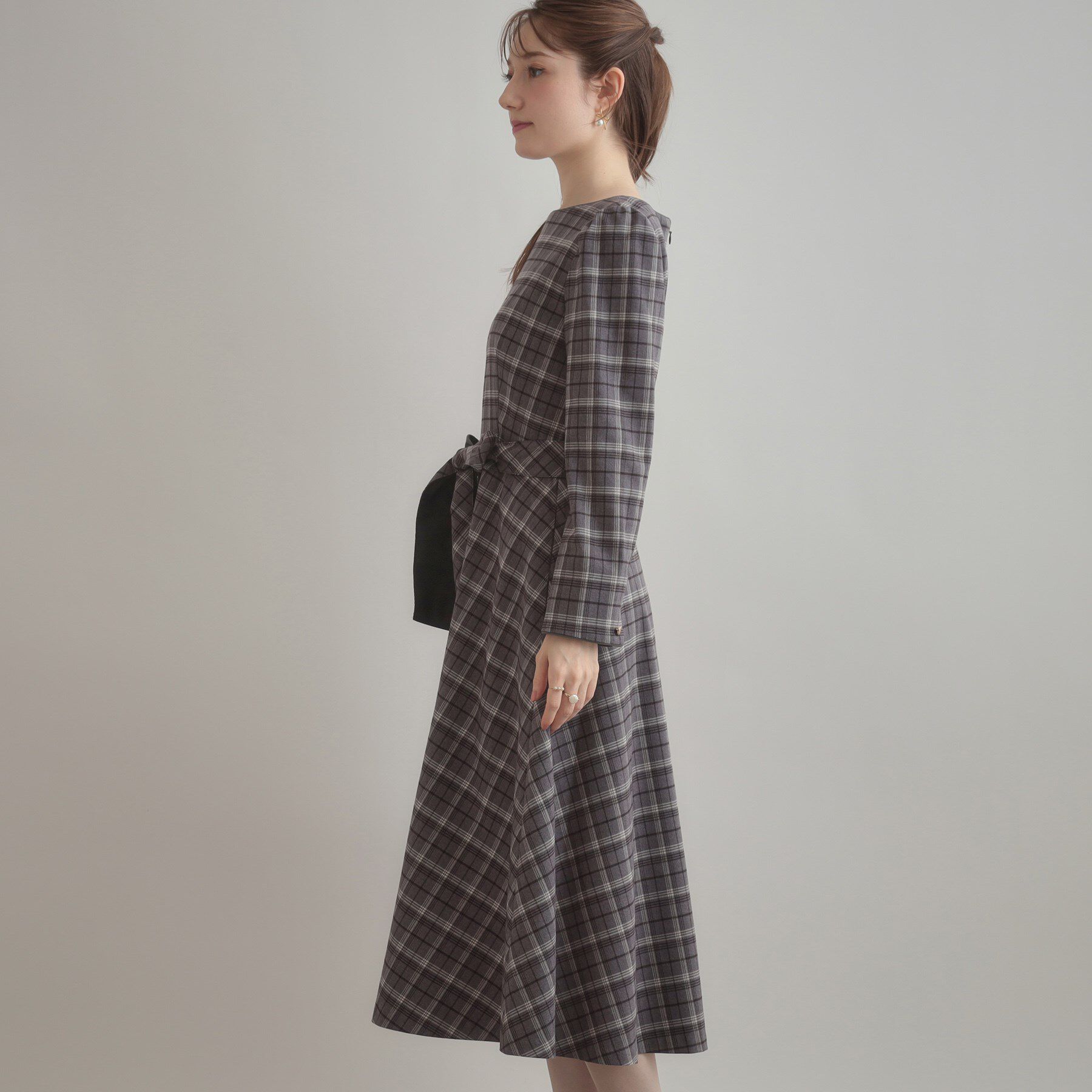 Couture broach「【大人可愛い・微起毛】先染めチェック柄フィット＆フレアワンピース」|ワンピース|