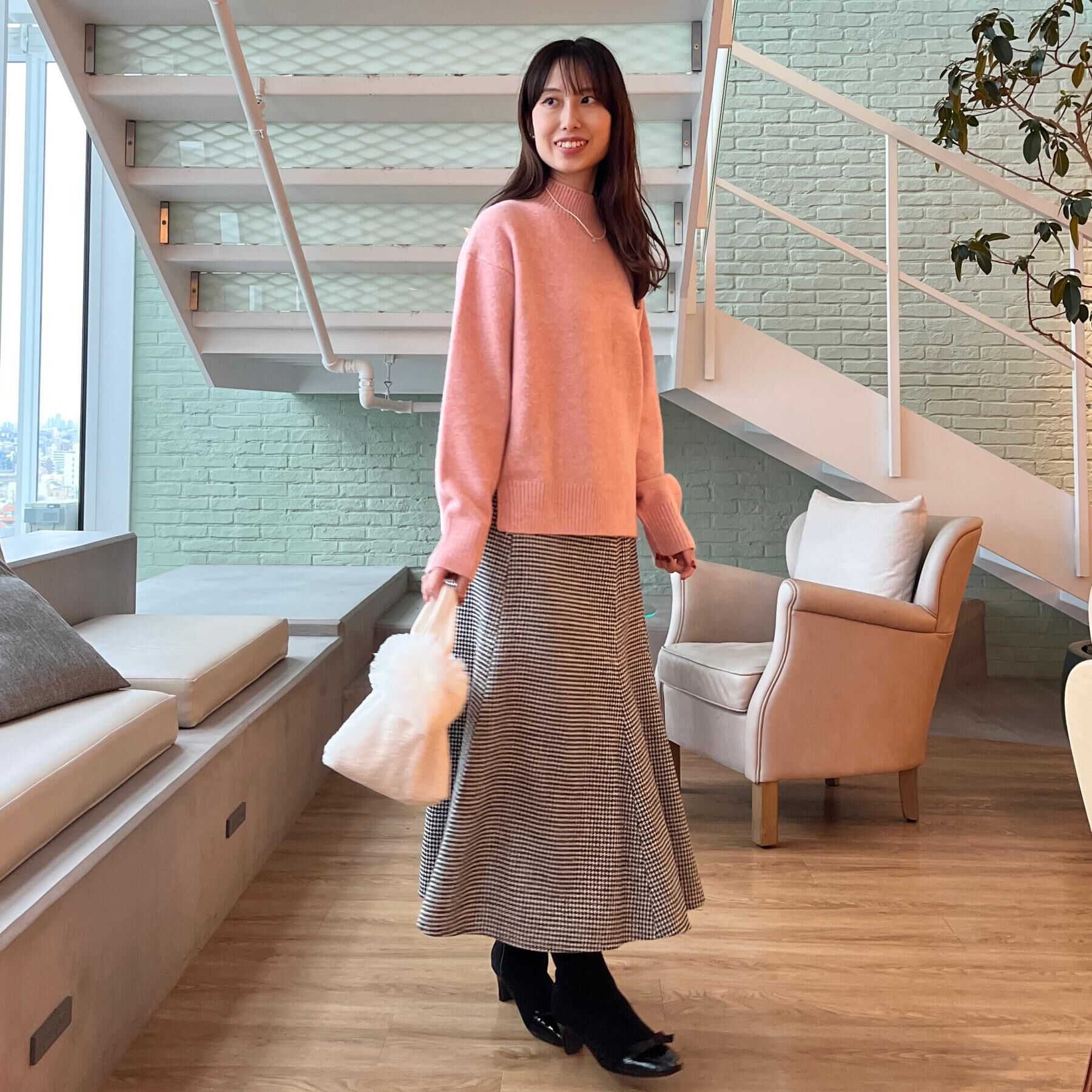 Couture broach「【クラシカル・パッと目を惹く】ラメ千鳥 マーメイド フレアスカート」|スカート|