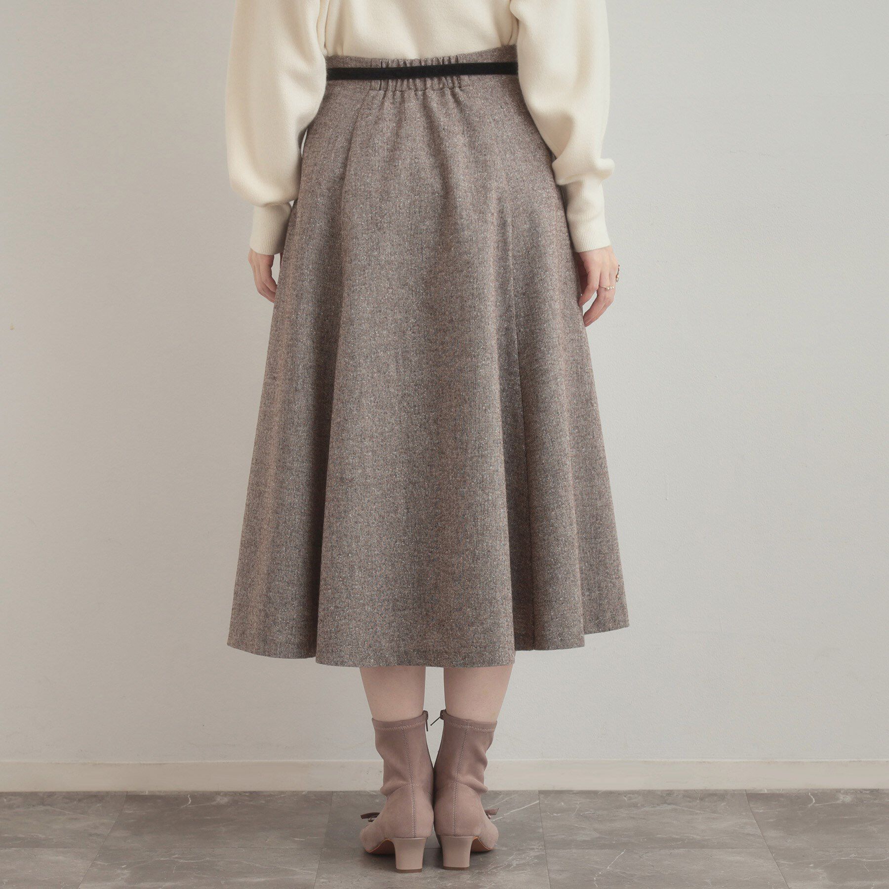 Couture broach「【通勤・大人上品】ラメツイード フレアスカート」|スカート|