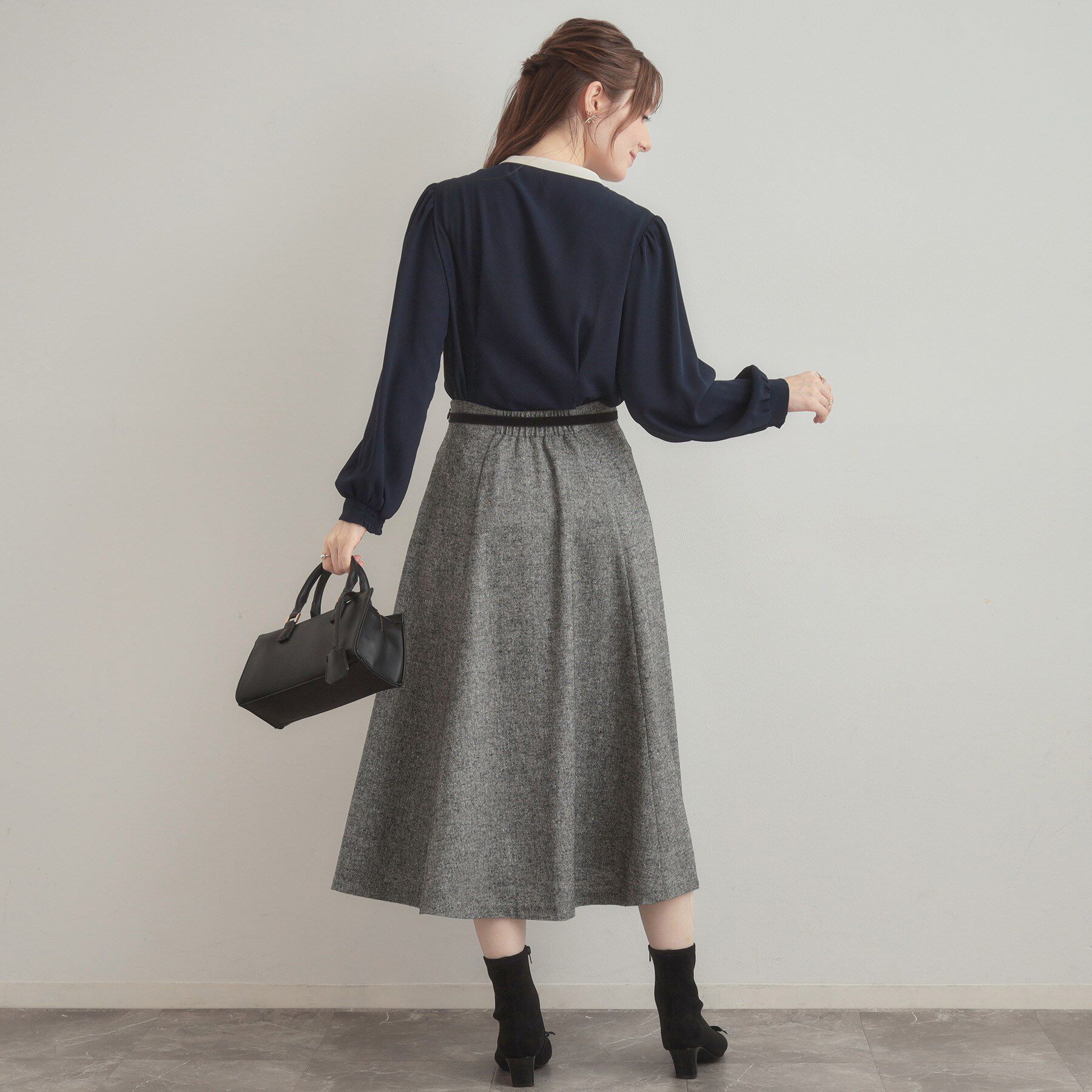 Couture broach「【通勤・大人上品】ラメツイード フレアスカート」|スカート|
