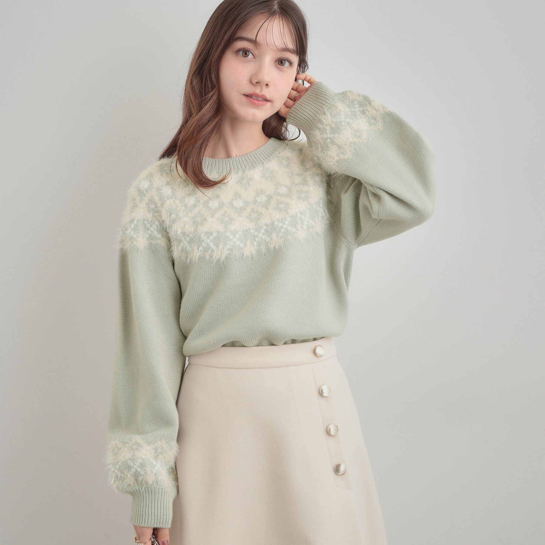 Couture broach「【着映え】求心フェザーニット」|ニット・セーター|