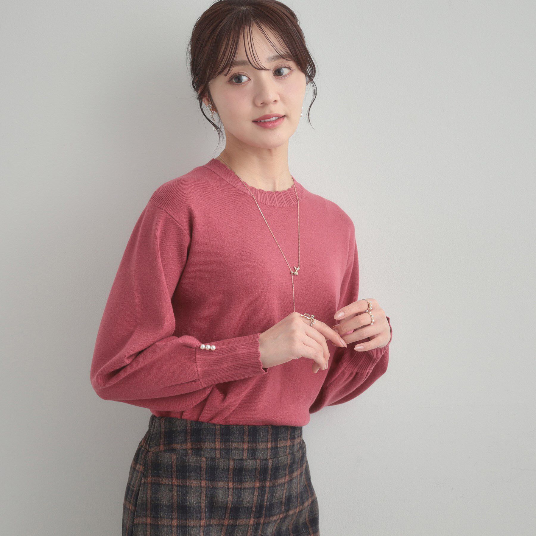 Couture broach「【洗える/スカラデザイン】パフスリーブ ニット」|ニット・セーター|