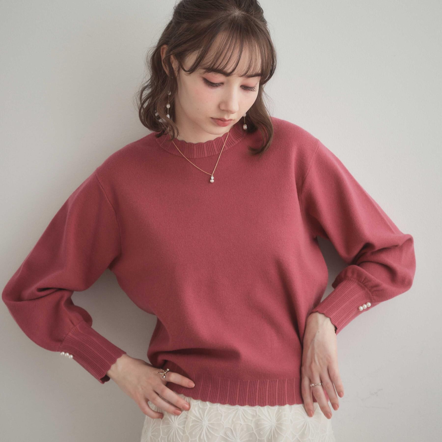 Couture broach「【洗える/スカラデザイン】パフスリーブ ニット」|ニット・セーター|