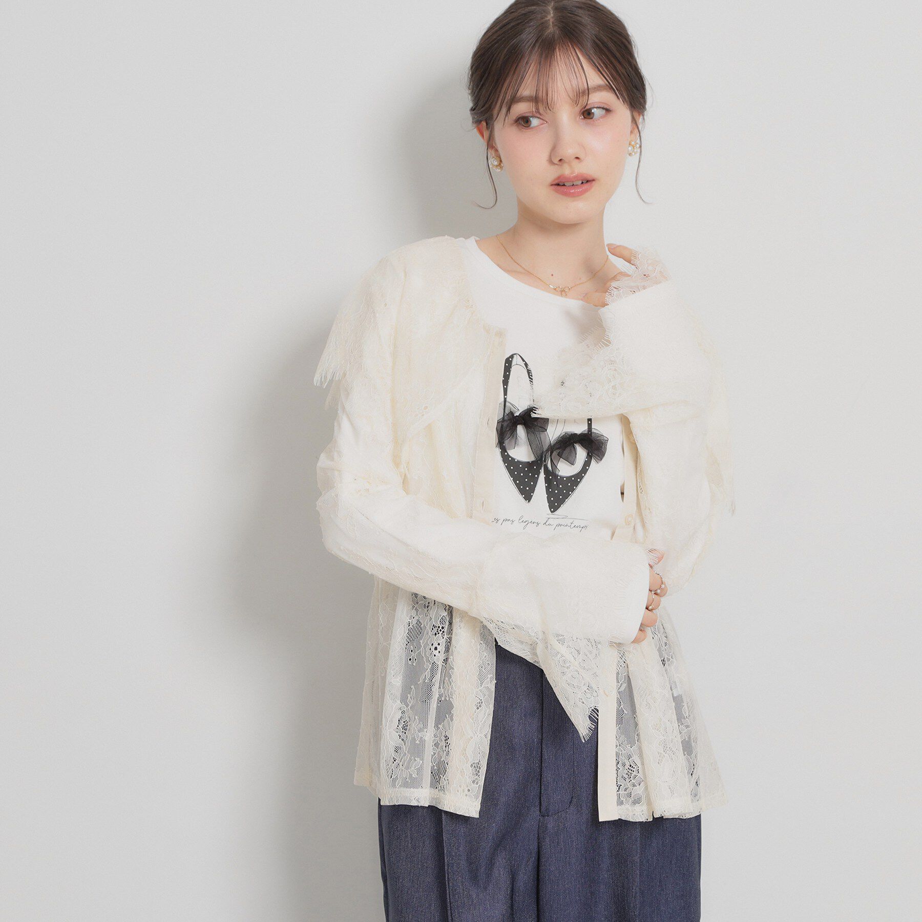 Couture broach「スカラップレースブラウス」|シャツ・ブラウス|