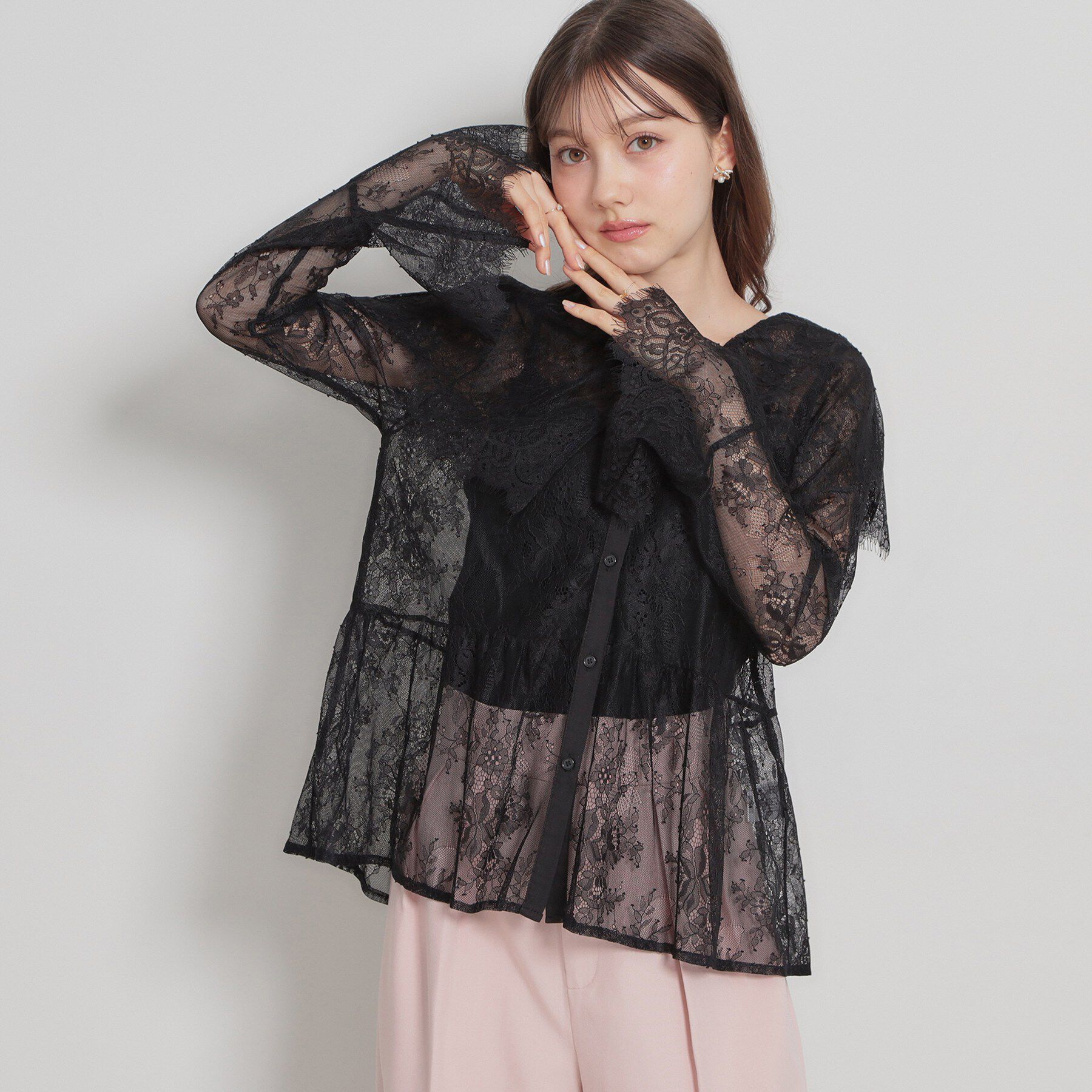 Couture broach「スカラップレースブラウス」|シャツ・ブラウス|