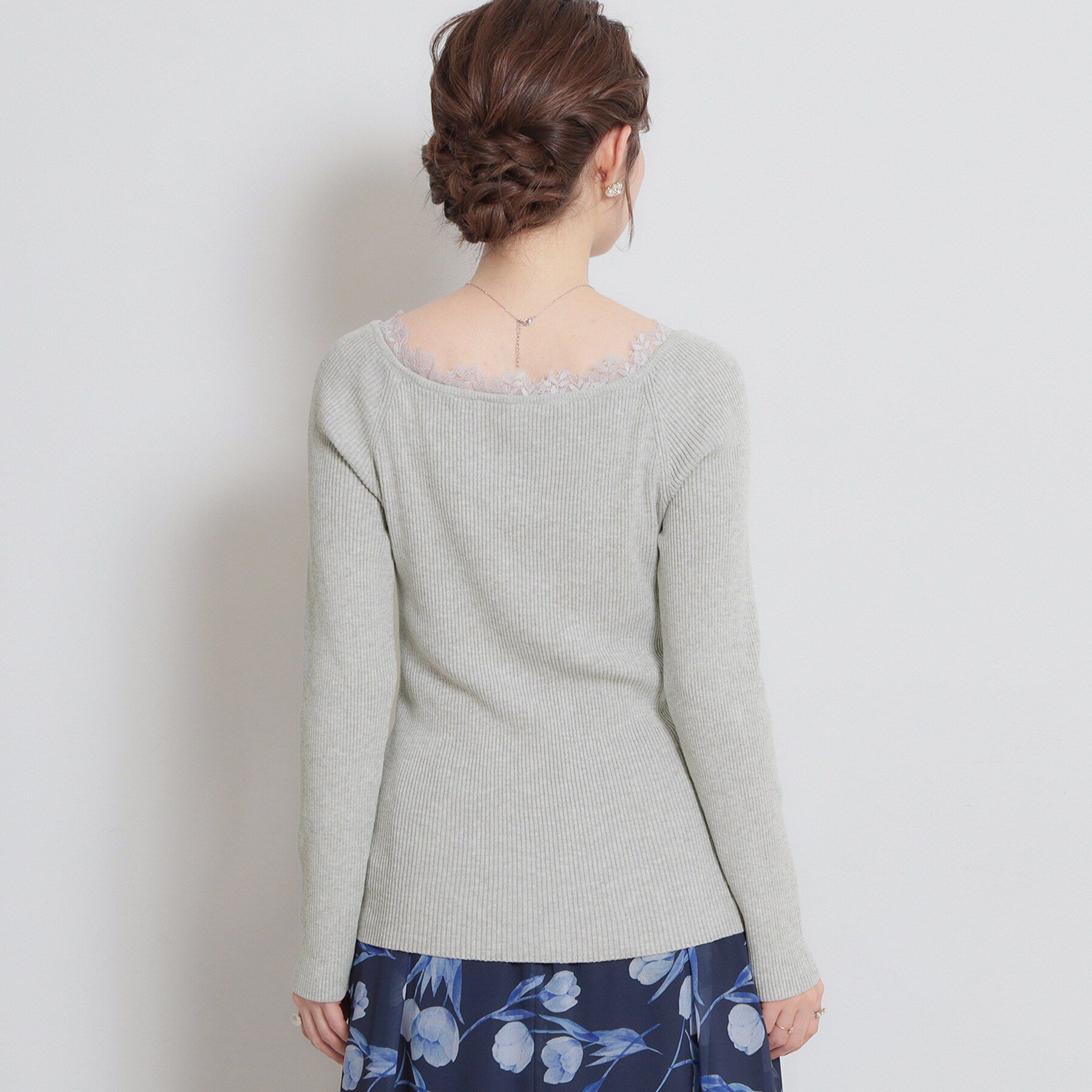 Couture broach「前後2WAY衿レースカーディガン」|カーディガン|