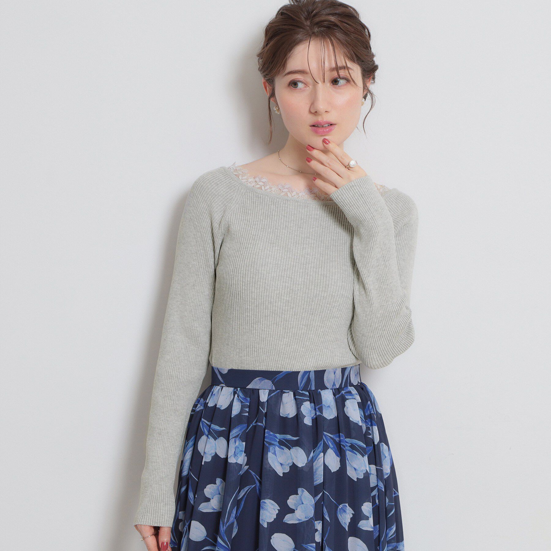 Couture broach「前後2WAY衿レースカーディガン」|カーディガン|