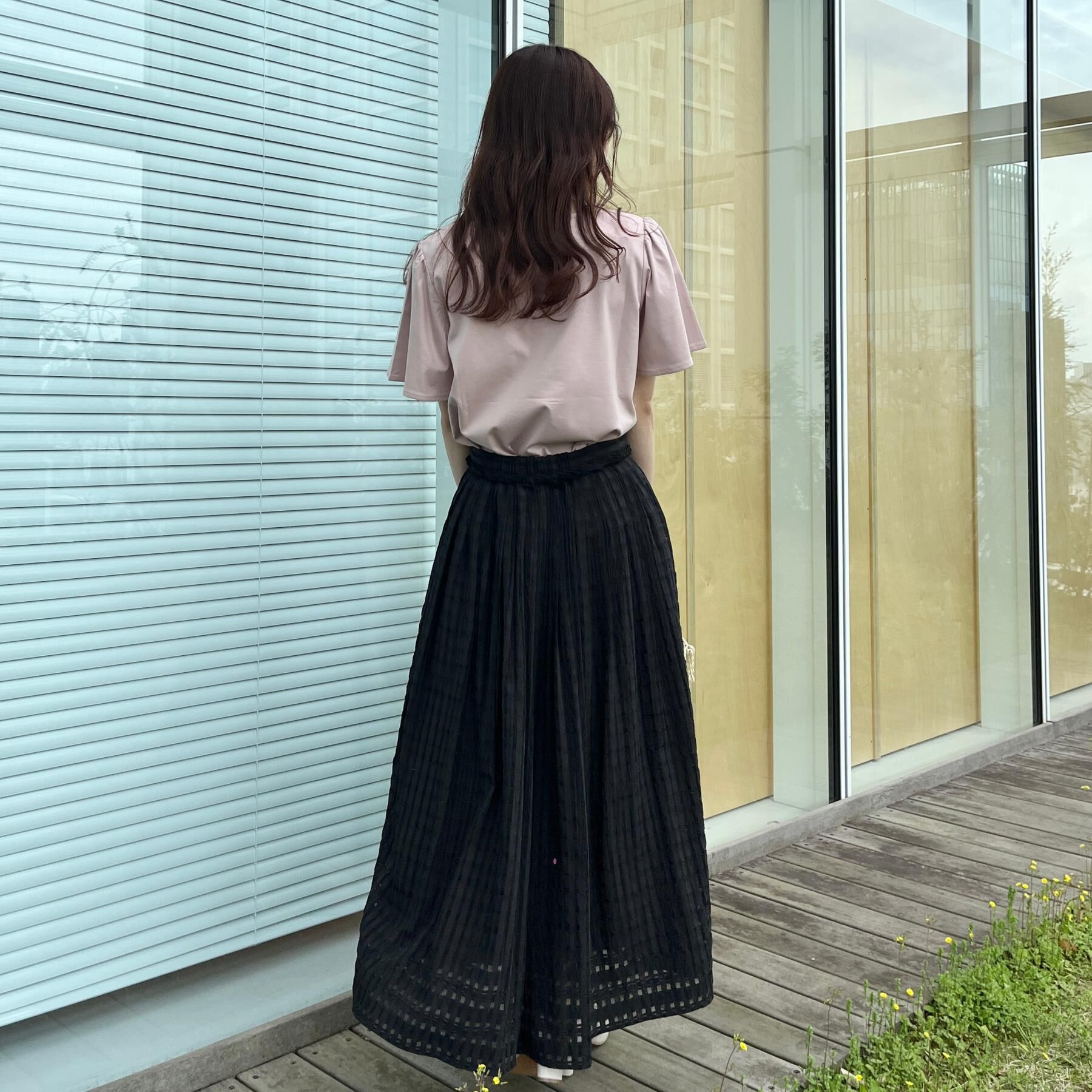 Couture broach「【洗える】シアーチェックスカート」|スカート|