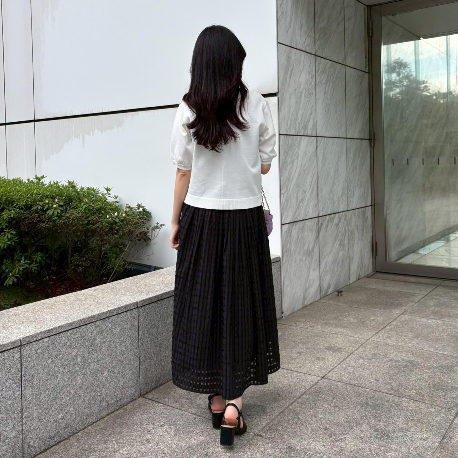 Couture broach「【洗える】シアーチェックスカート」|スカート|