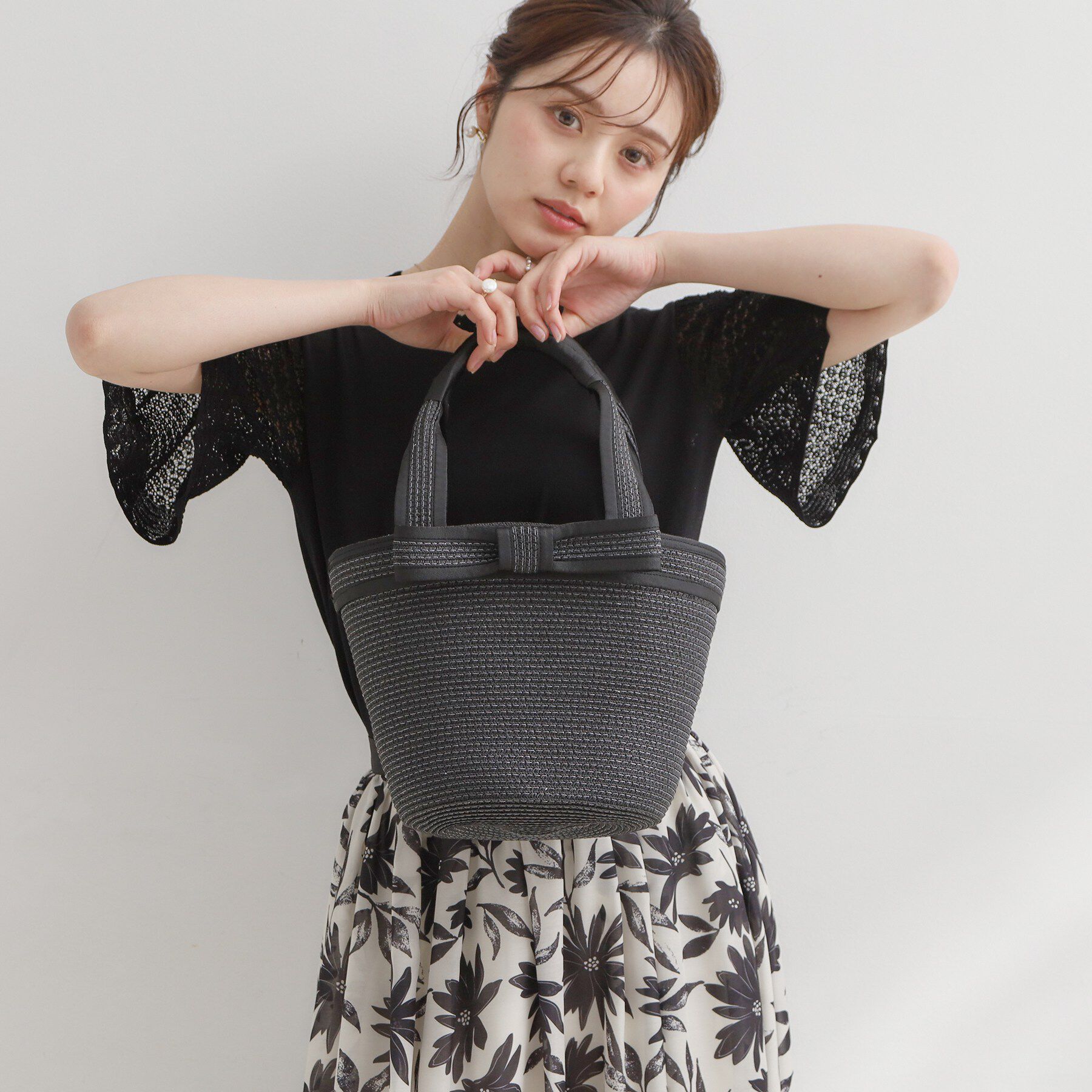 Couture broach「リボンペーパートート」|トートバッグ|ブラック(019)