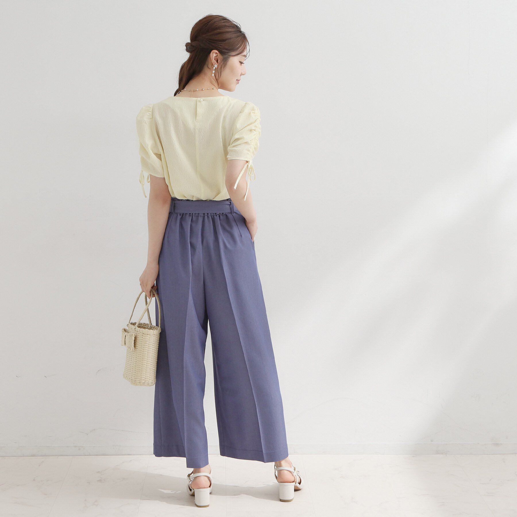 Couture broach「シャーリングチェックブラウス」|シャツ・ブラウス|