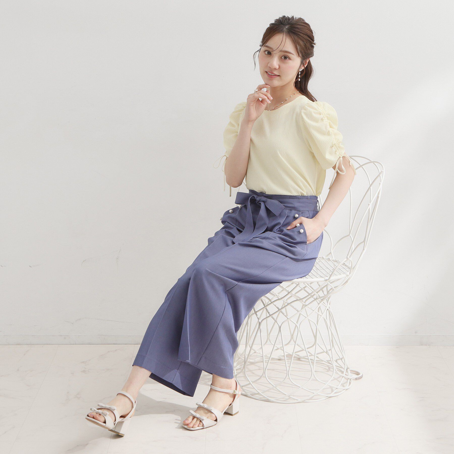 Couture broach「シャーリングチェックブラウス」|シャツ・ブラウス|