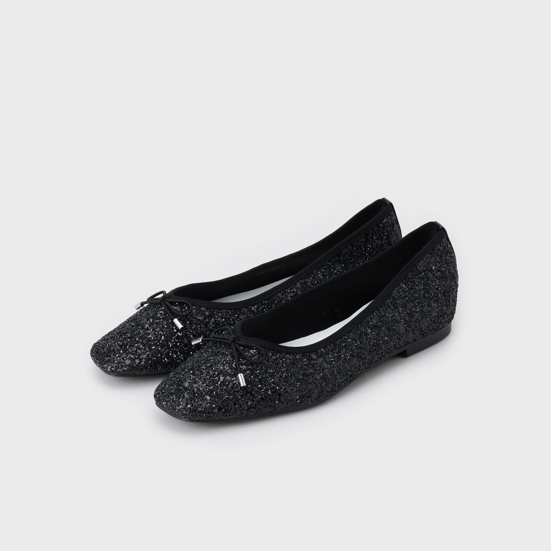 THE SHOP TK「グリッターラメバレエスクエアトゥー」|パンプス|ブラック(019)