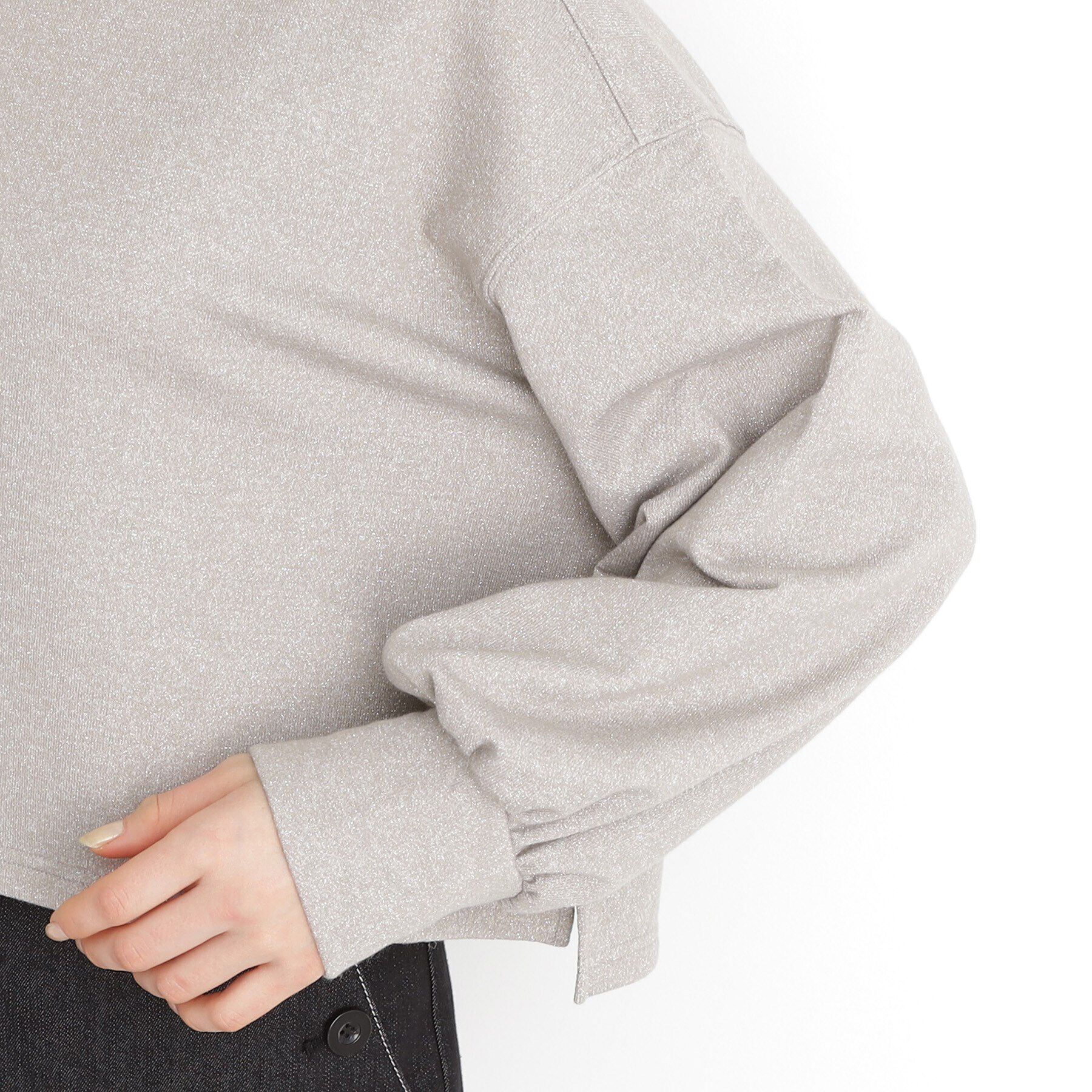 THE SHOP TK「ラメ裏毛パフスリーブ【洗える】」|Tシャツ・カットソー|