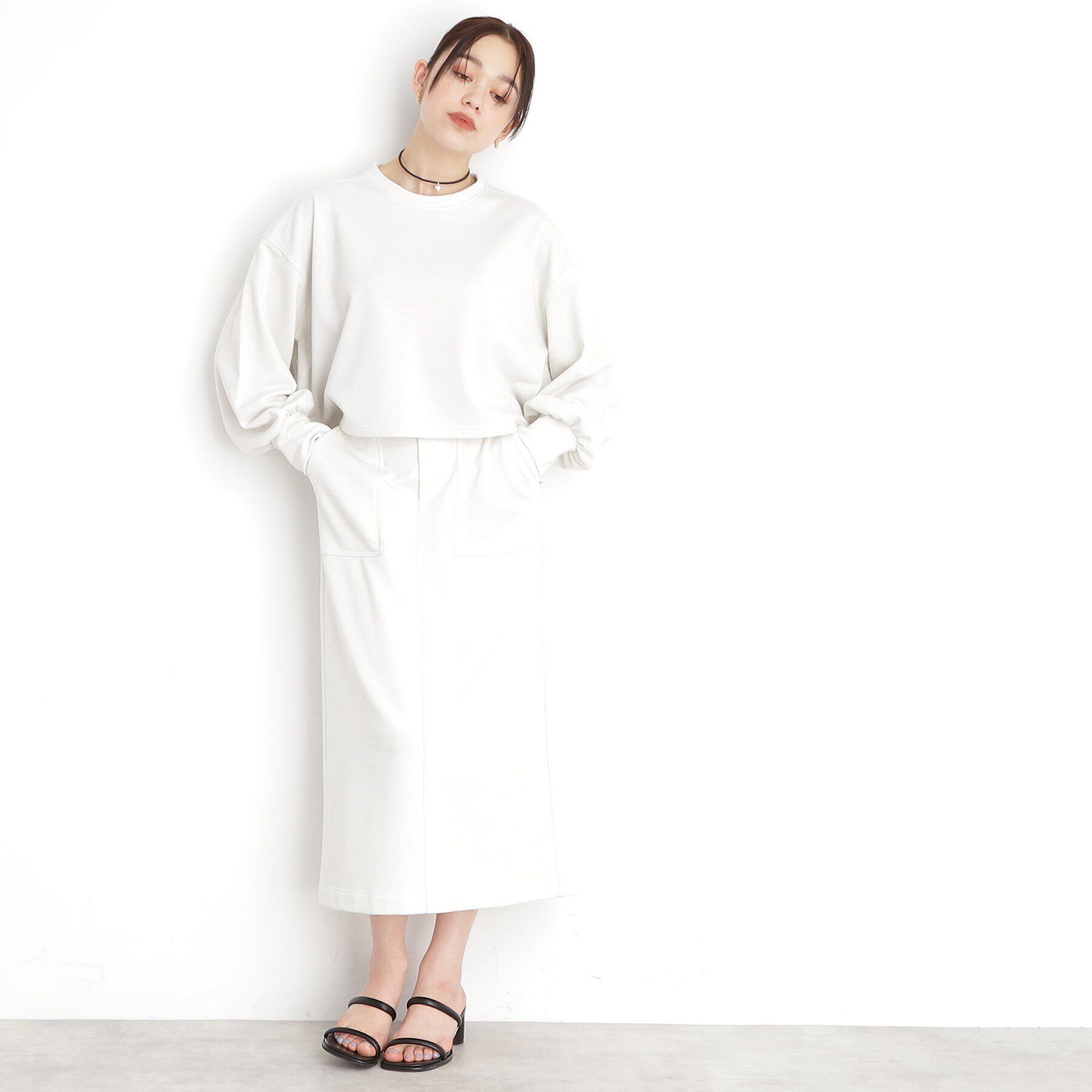 THE SHOP TK「ラメ裏毛パフスリーブ【洗える】」|Tシャツ・カットソー|