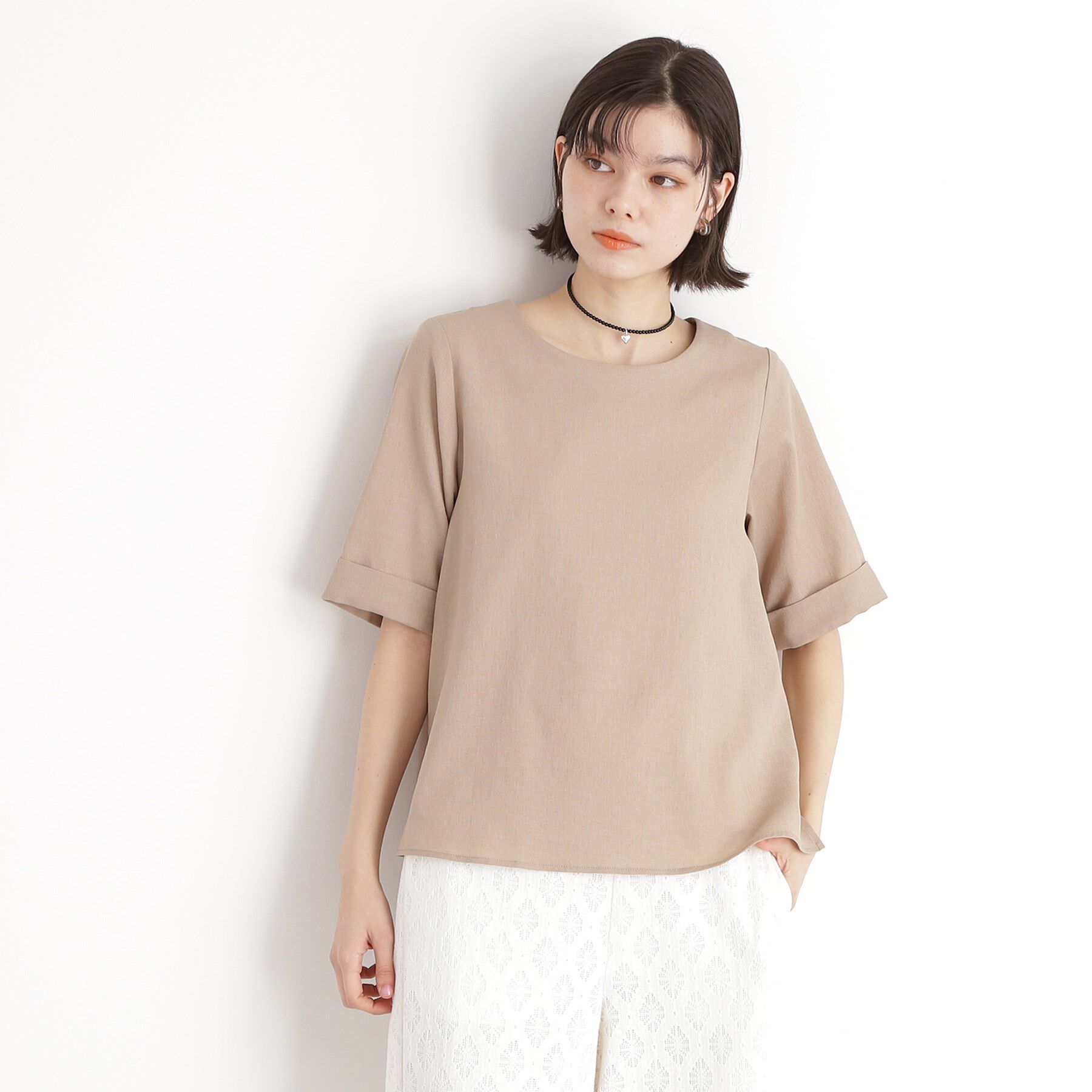 THE SHOP TK「麻調ブラウス【シワになりにくい/洗える】」|シャツ・ブラウス|