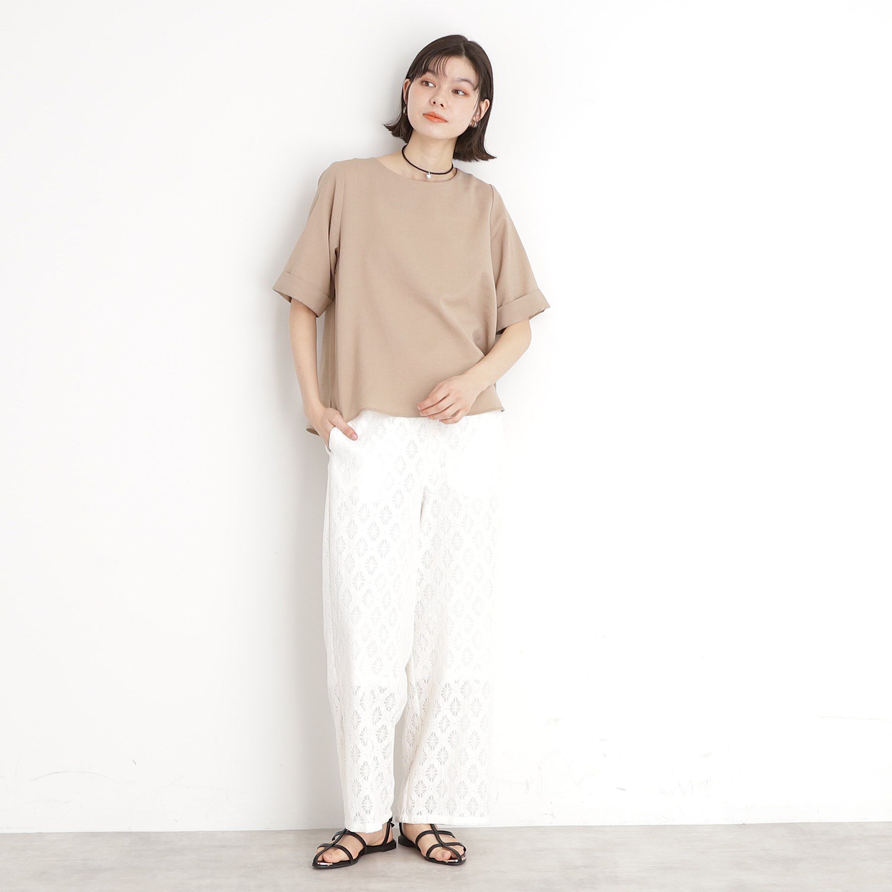 THE SHOP TK「麻調ブラウス【シワになりにくい/洗える】」|シャツ・ブラウス|