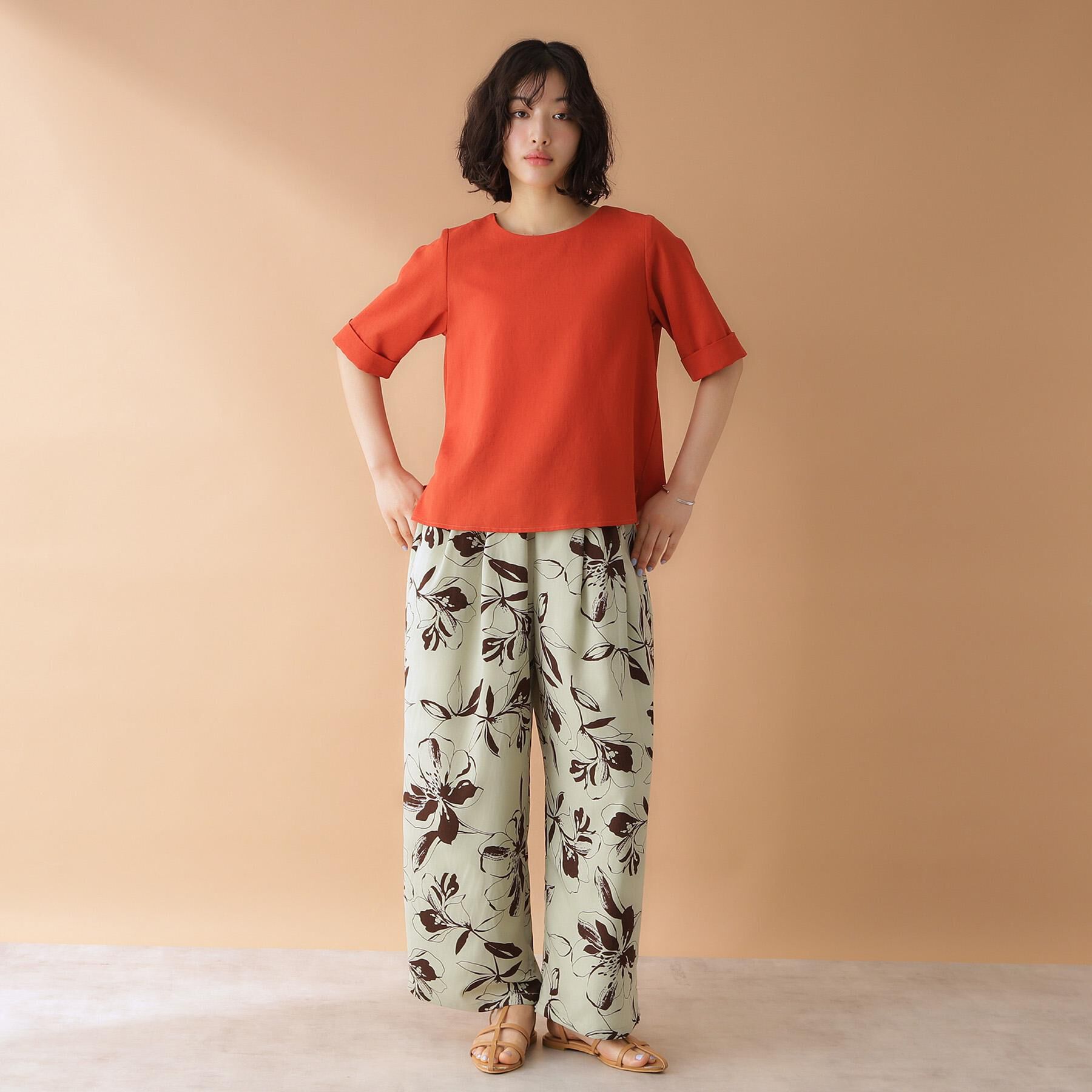 THE SHOP TK「麻調ブラウス【シワになりにくい/洗える】」|シャツ・ブラウス|