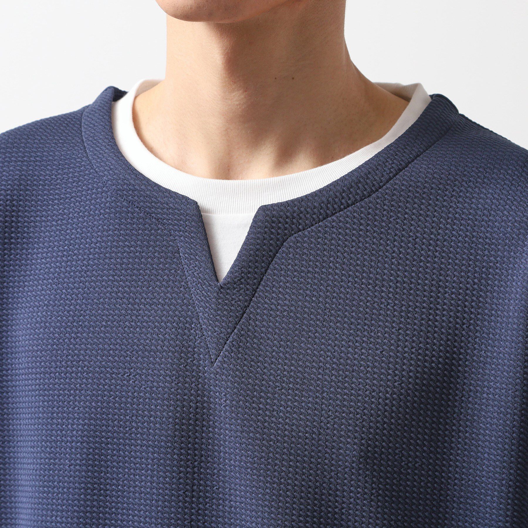 THE SHOP TK「ミニフクレキーネック半袖Tシャツ」|Tシャツ・カットソー|