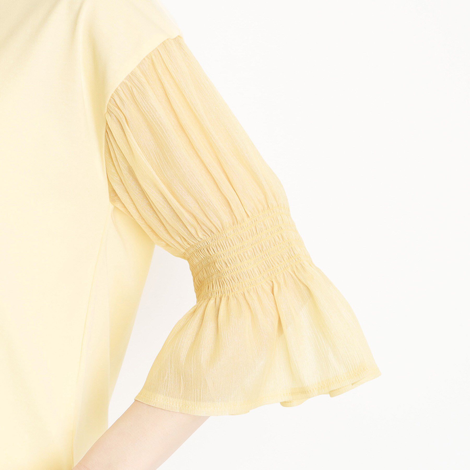 THE SHOP TK「袖シャーリングシアープルオーバー【洗濯機OK】」|Tシャツ・カットソー|