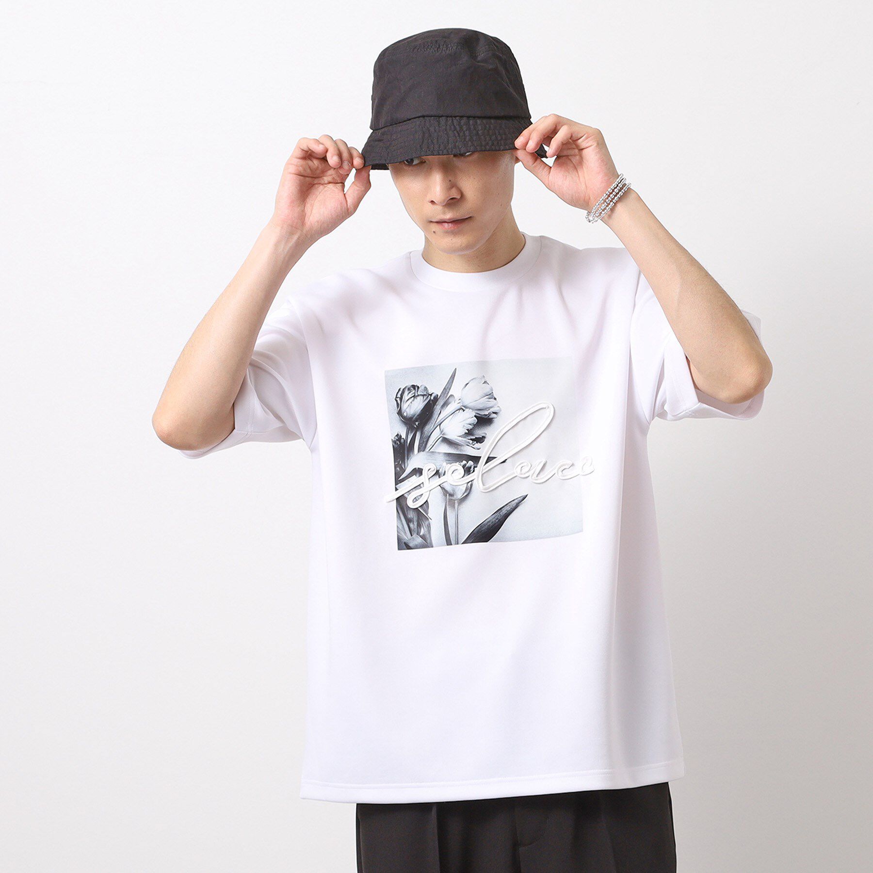 THE SHOP TK「コード刺繍フォト半袖Tシャツ」|Tシャツ・カットソー|