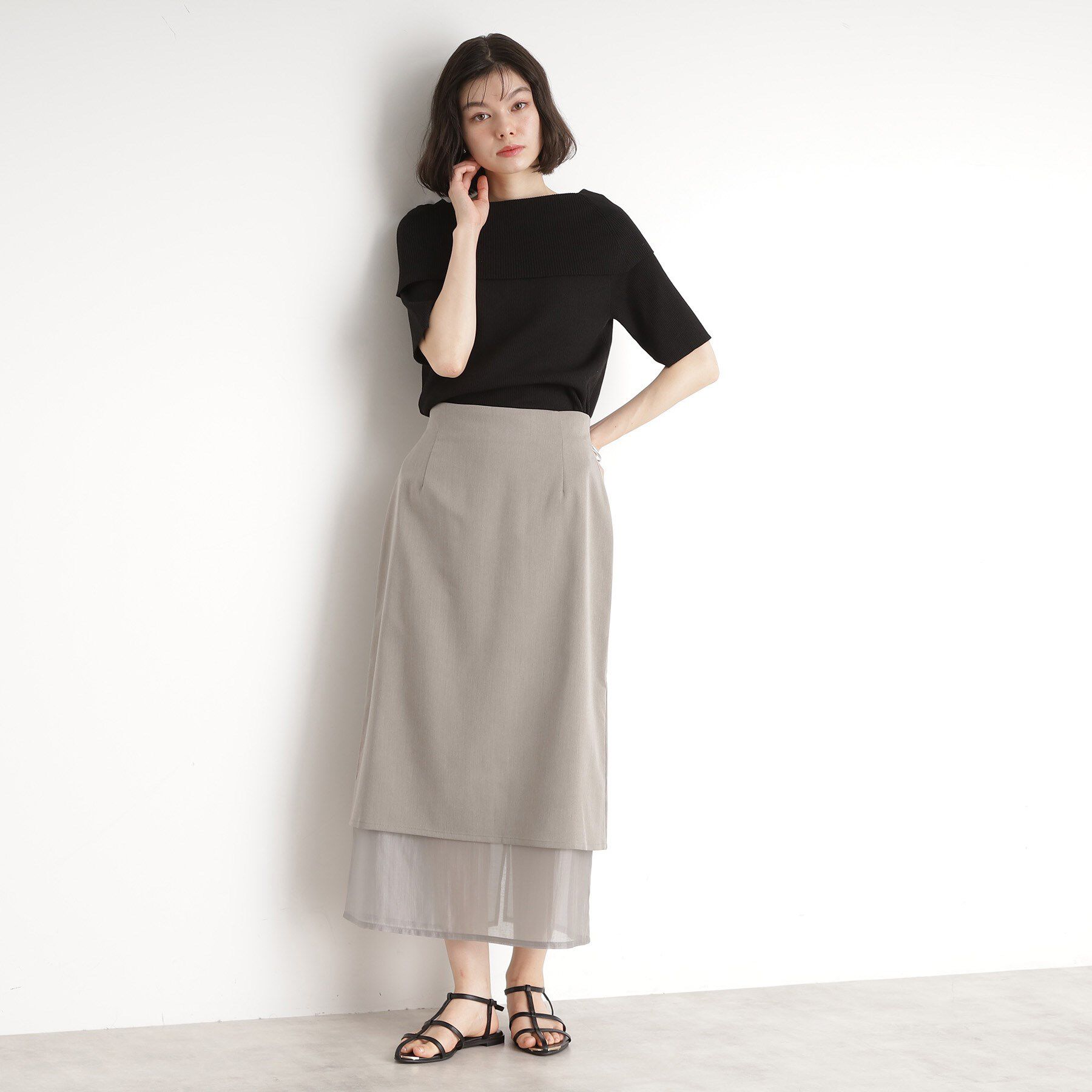 THE SHOP TK「裾シアーナロースカート【洗える】」|スカート|