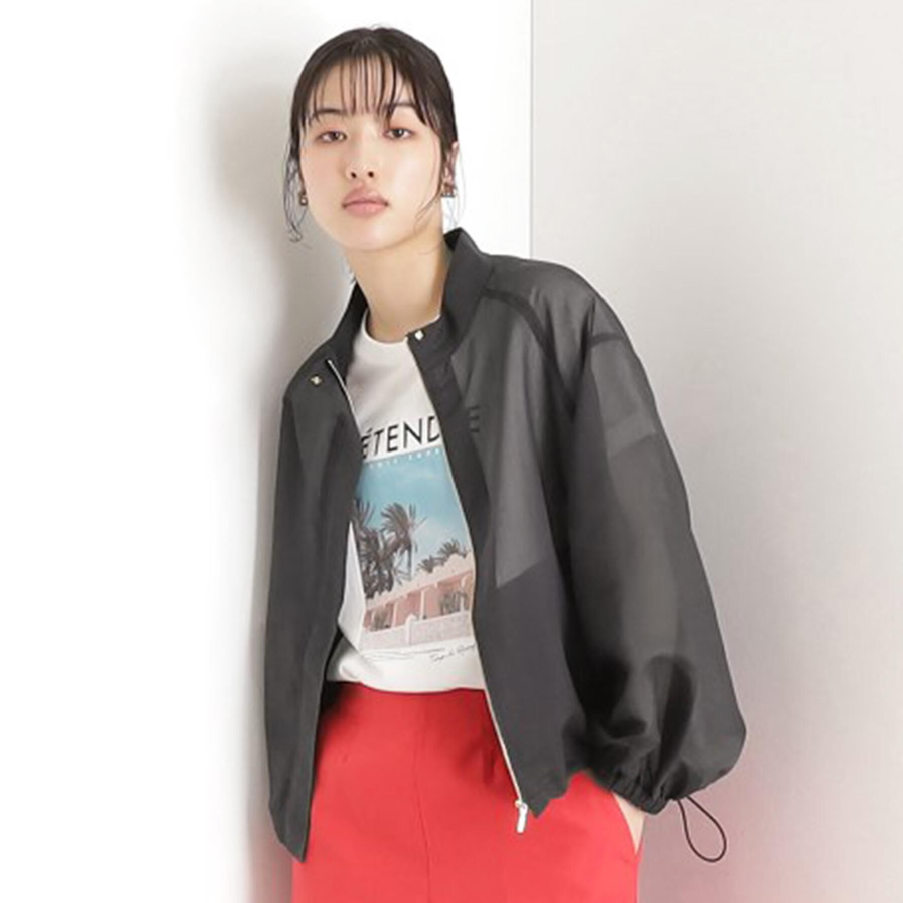 THE SHOP TK「シアースタンドカラーブルゾン【洗える】」|ブルゾン・スタジャン|