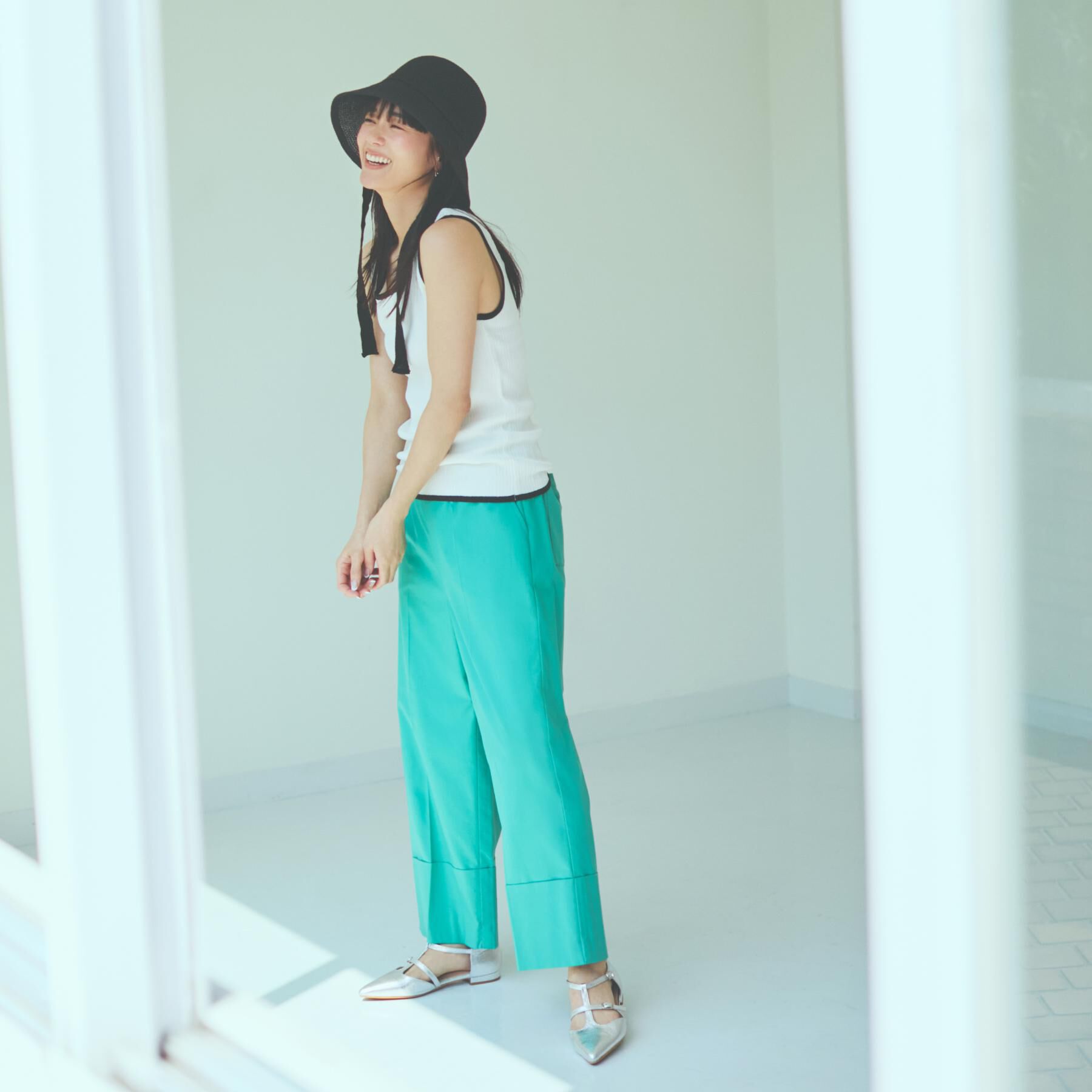 THE SHOP TK「麻混ワイドパンツ【洗える】」|その他|