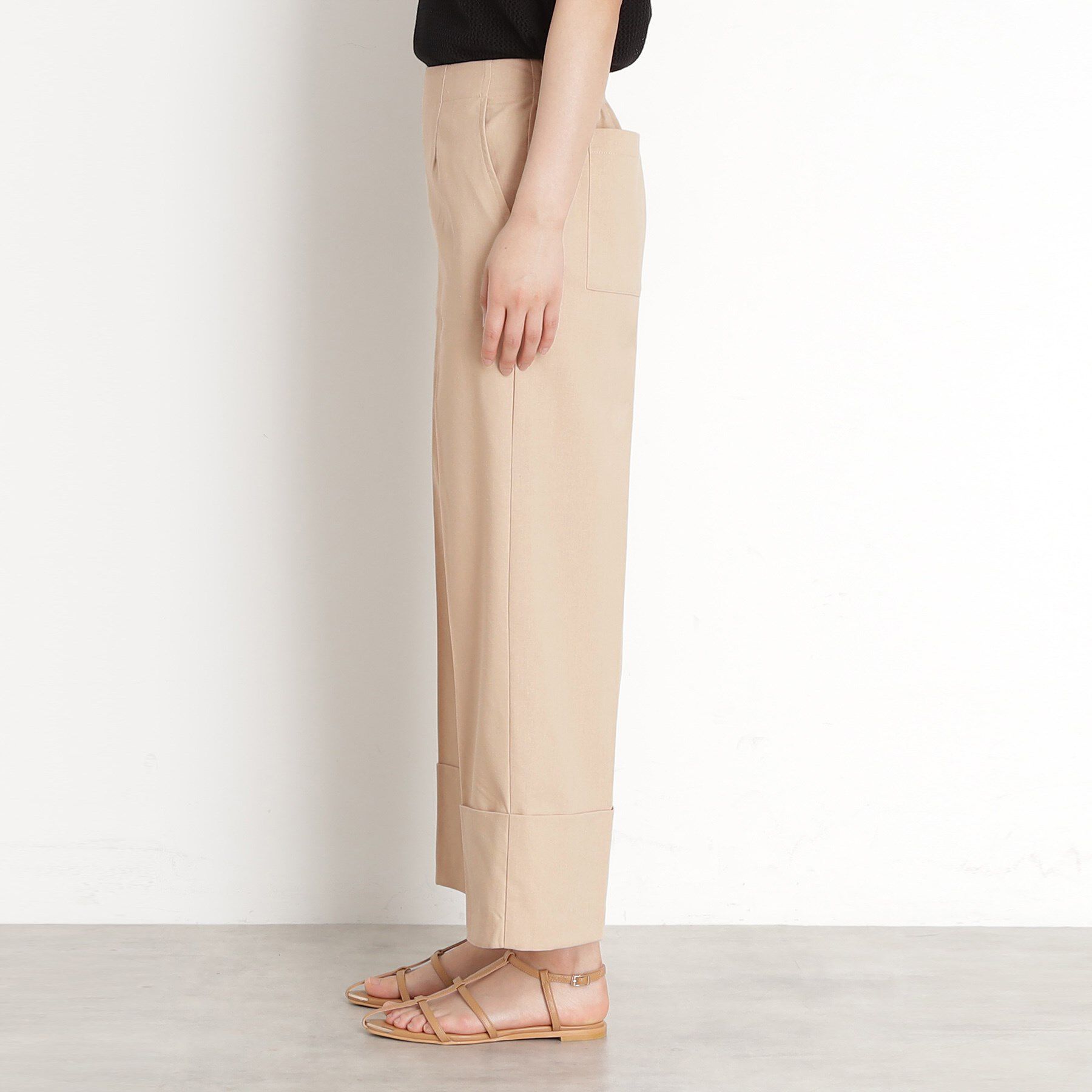 THE SHOP TK「麻混ワイドパンツ【洗える】」|その他|