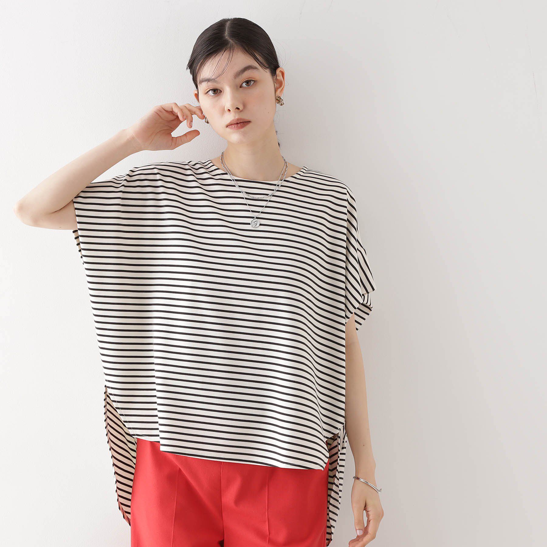 THE SHOP TK「ポンチボリュームプルオーバー【体型カバー/洗える/シワになりにくい】」|Tシャツ・カットソー|アイボリー(304)