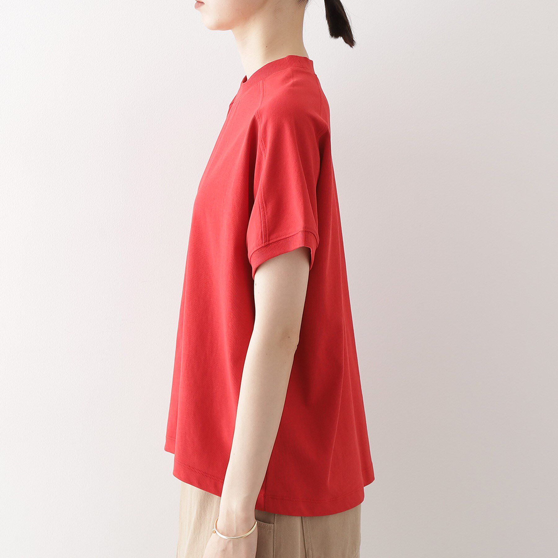 THE SHOP TK「フレンチ袖プルオーバー【毛玉になりにくい/接触冷感/UV/洗濯機OK】」|Tシャツ・カットソー|