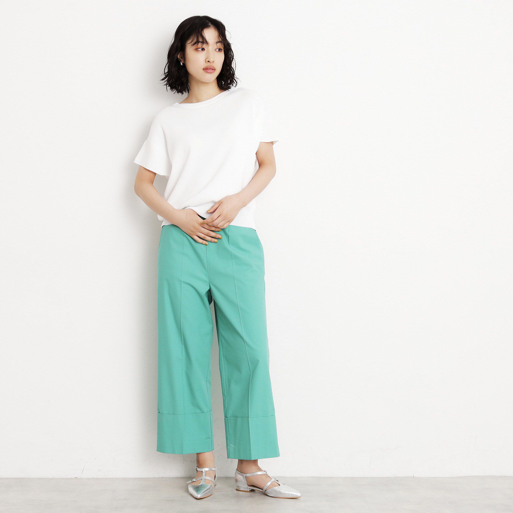 THE SHOP TK「さらさらフレアスリーブサマーニット【毛玉になりにくい/UV/洗濯機OK】」|ニット・セーター|