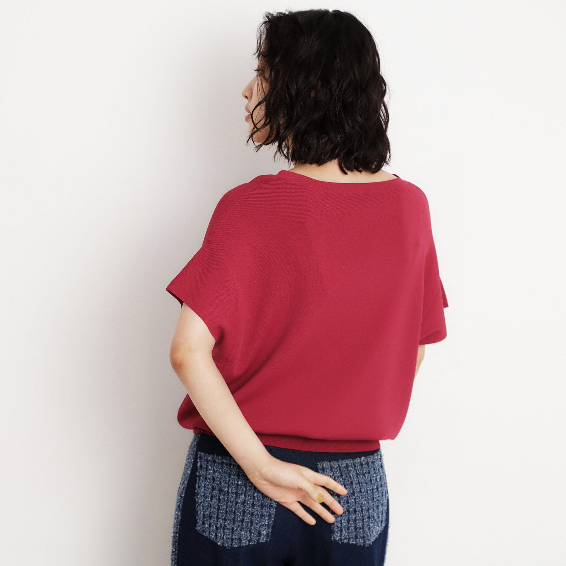 THE SHOP TK「さらさらフレアスリーブサマーニット【毛玉になりにくい/UV/洗濯機OK】」|ニット・セーター|